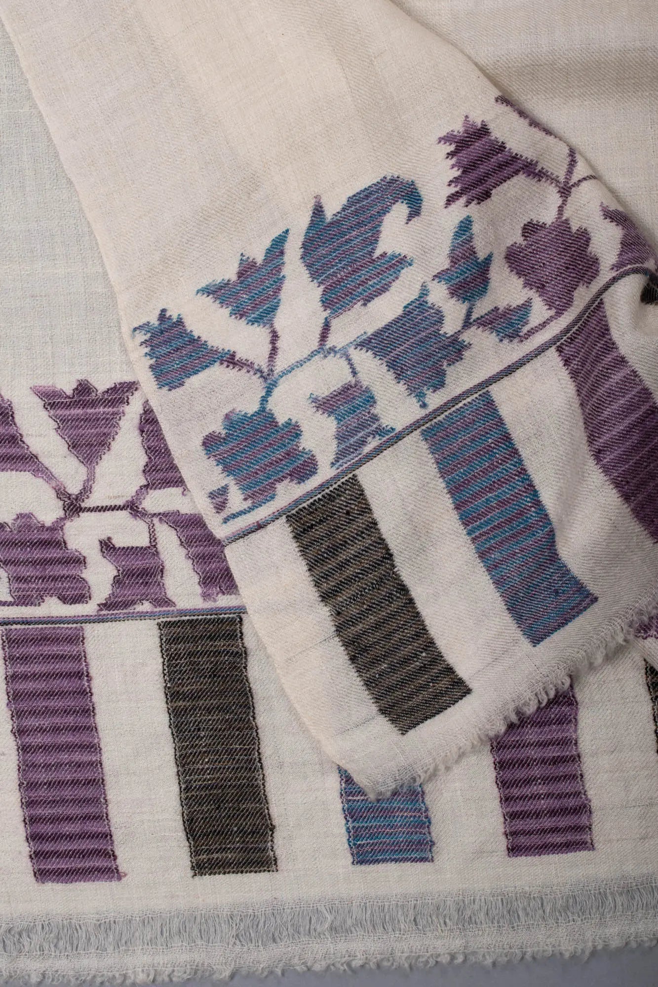 Ivory Kani Pashmina Scarf - SINTRA Shahkaar