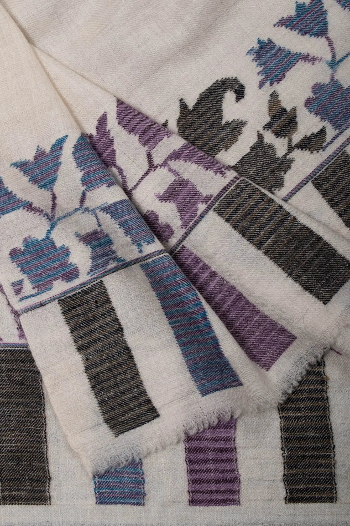 Ivory Kani Pashmina Scarf - SINTRA Shahkaar