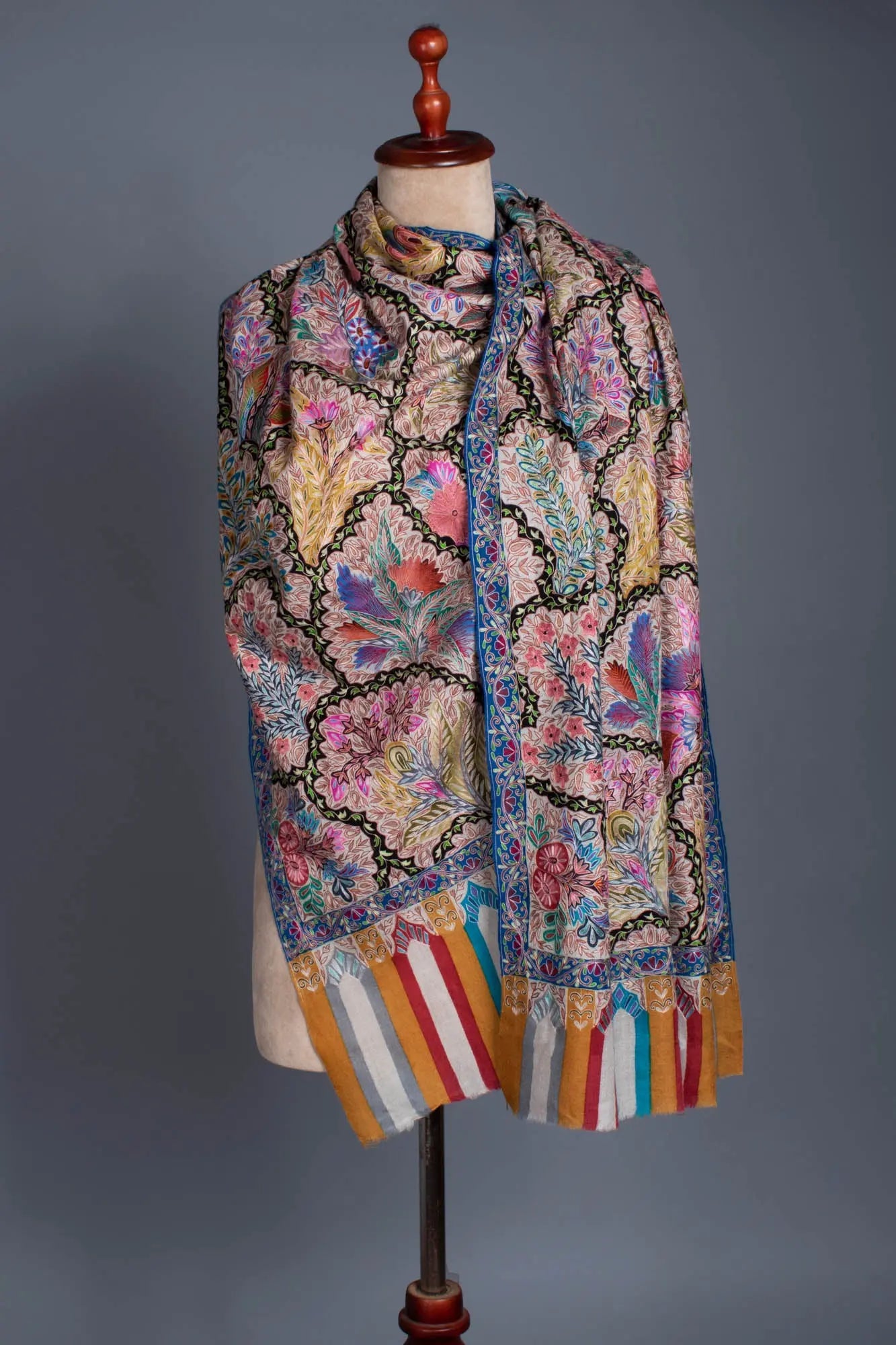Kalamkari Pashmina Scarf - DOMALI Shahkaar