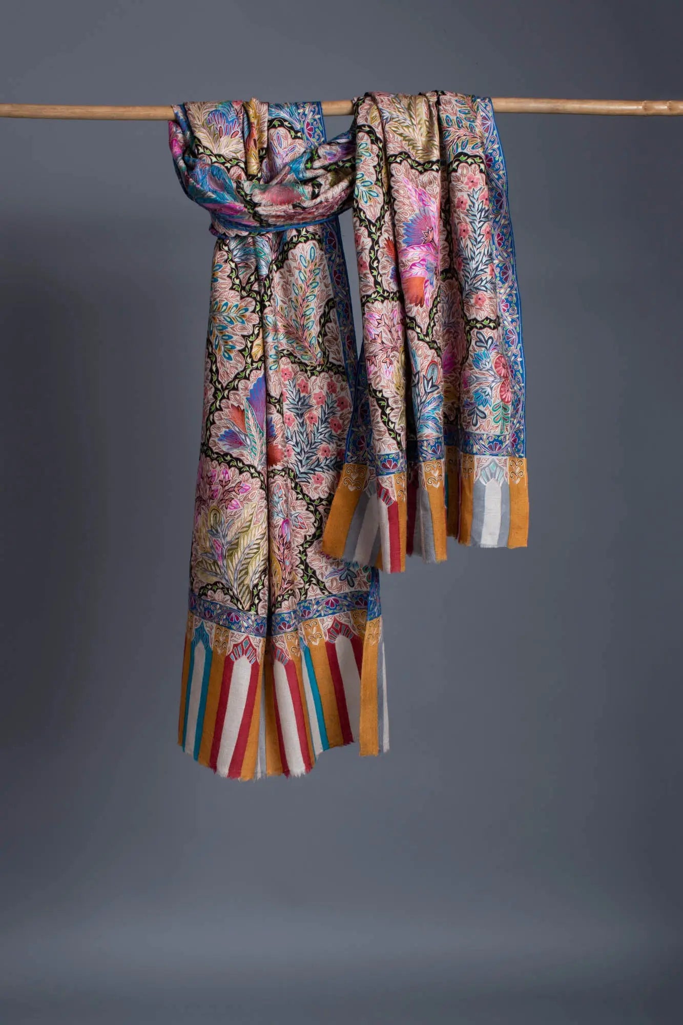 Kalamkari Pashmina Scarf - DOMALI Shahkaar