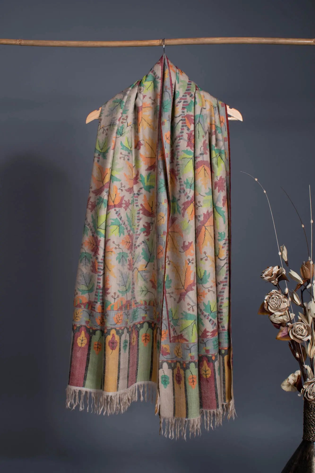 Maple Kani Handloomed Pashmina Shawl - MONTERREY Shahkaar