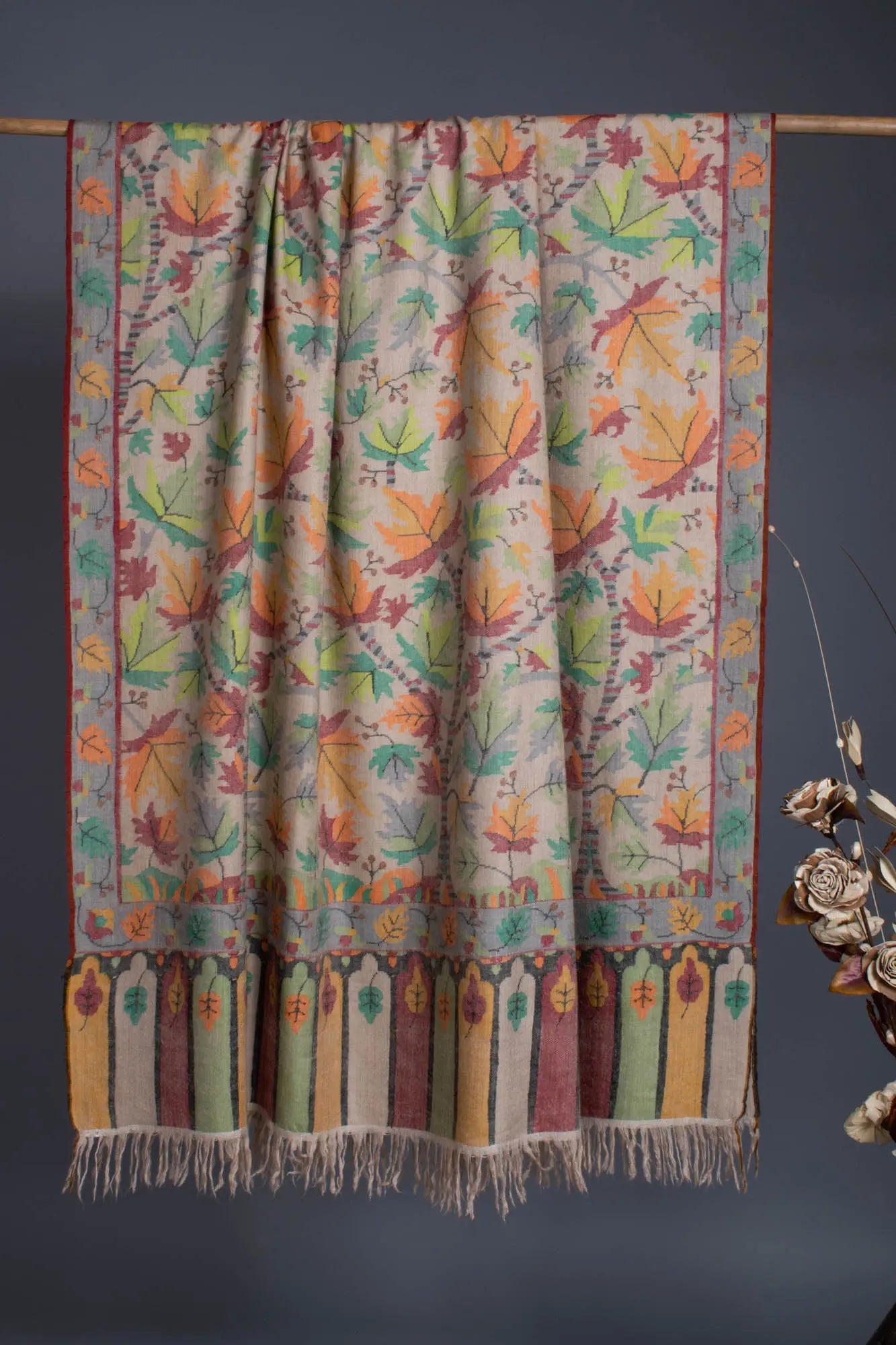 Maple Kani Handloomed Pashmina Shawl - MONTERREY Shahkaar