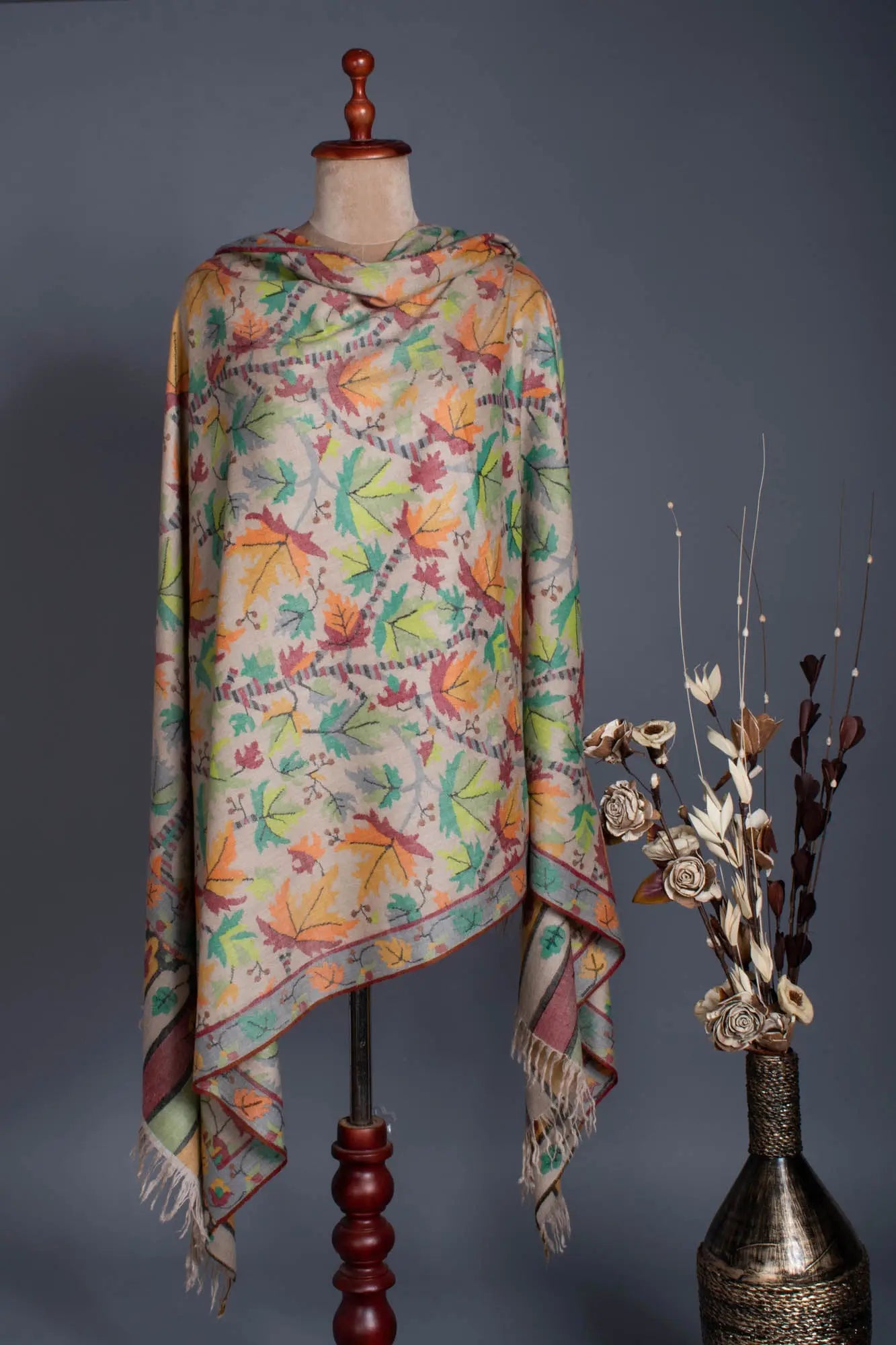 Maple Kani Handloomed Pashmina Shawl - MONTERREY Shahkaar