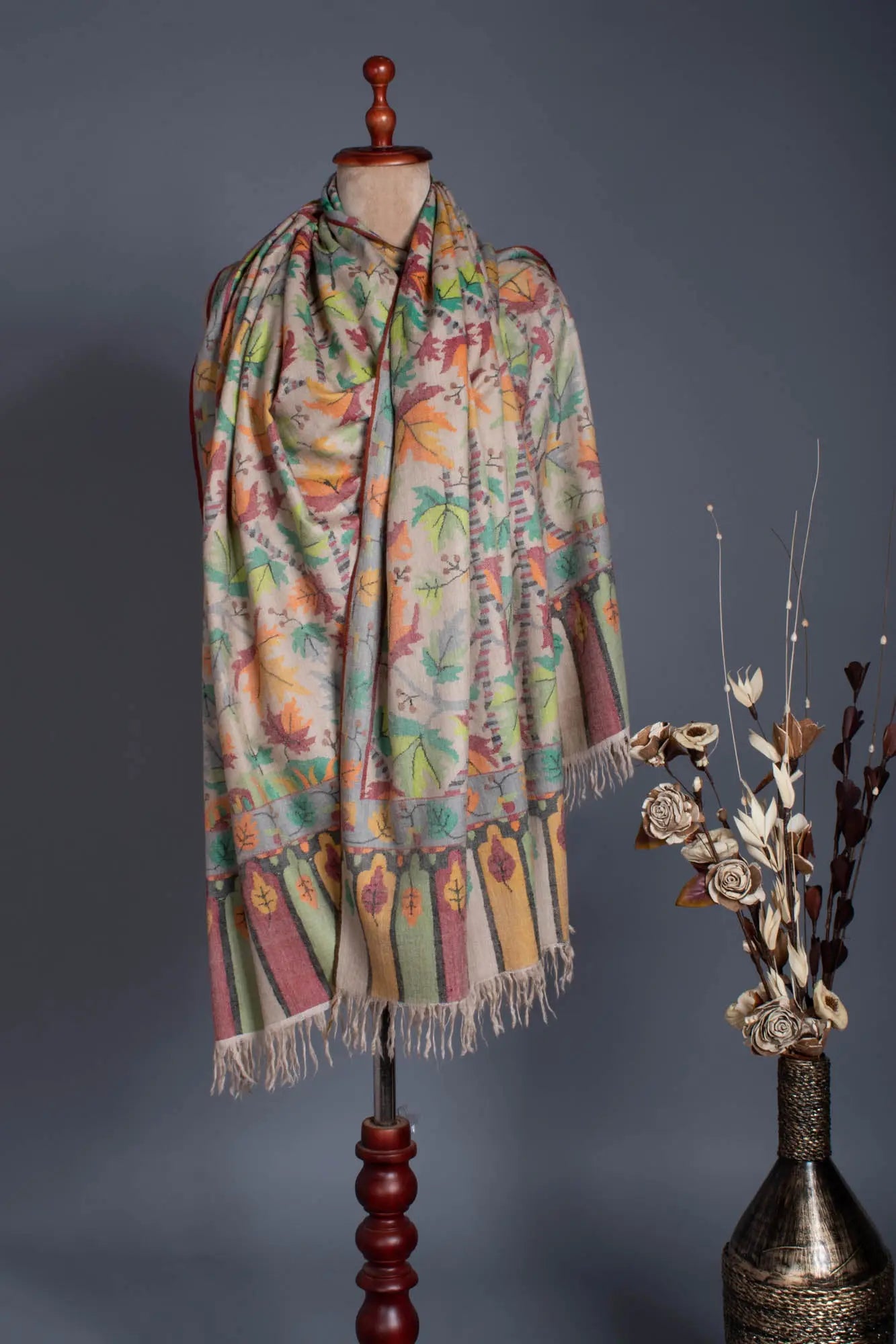 Maple Kani Handloomed Pashmina Shawl - MONTERREY Shahkaar