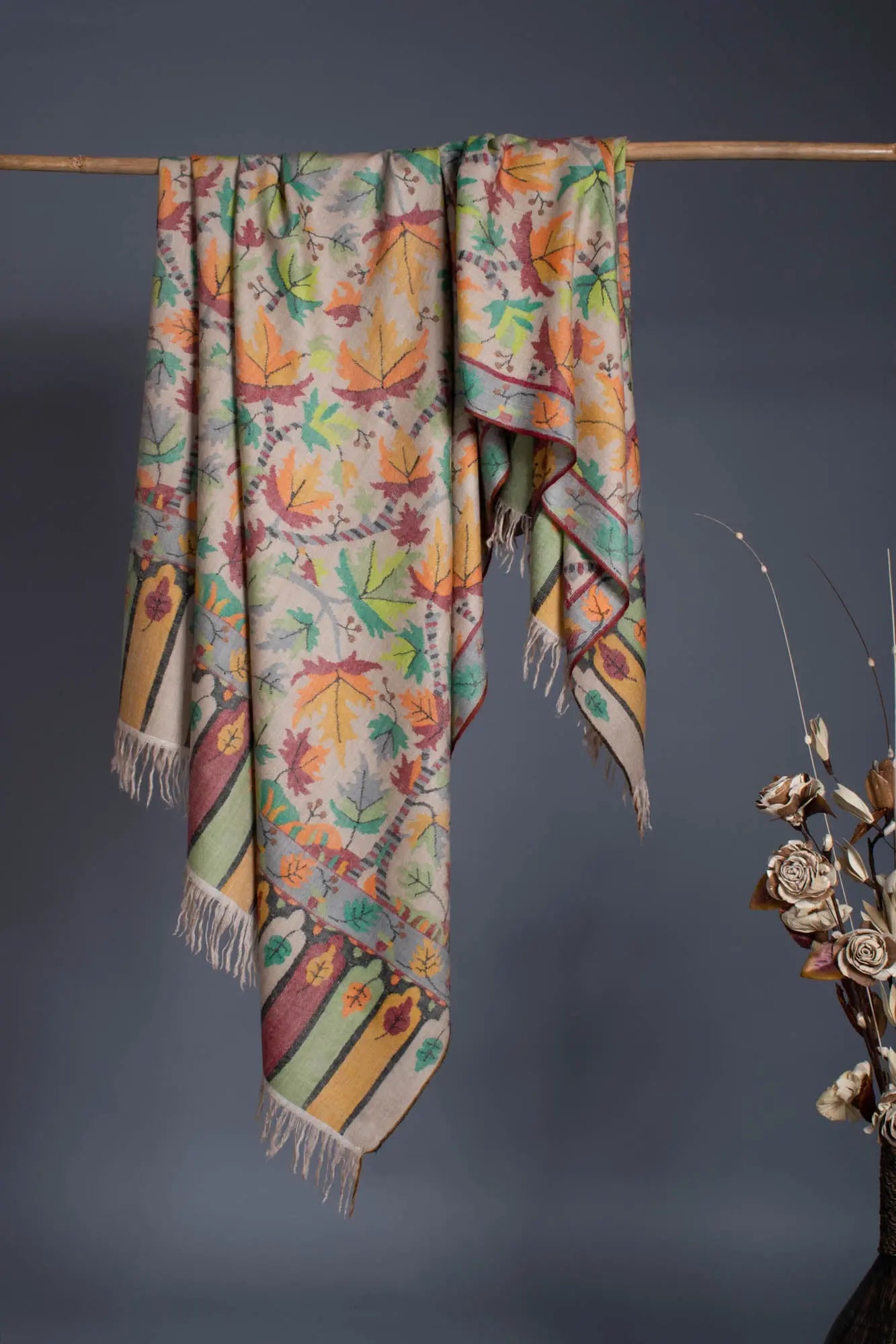 Maple Kani Handloomed Pashmina Shawl - MONTERREY Shahkaar