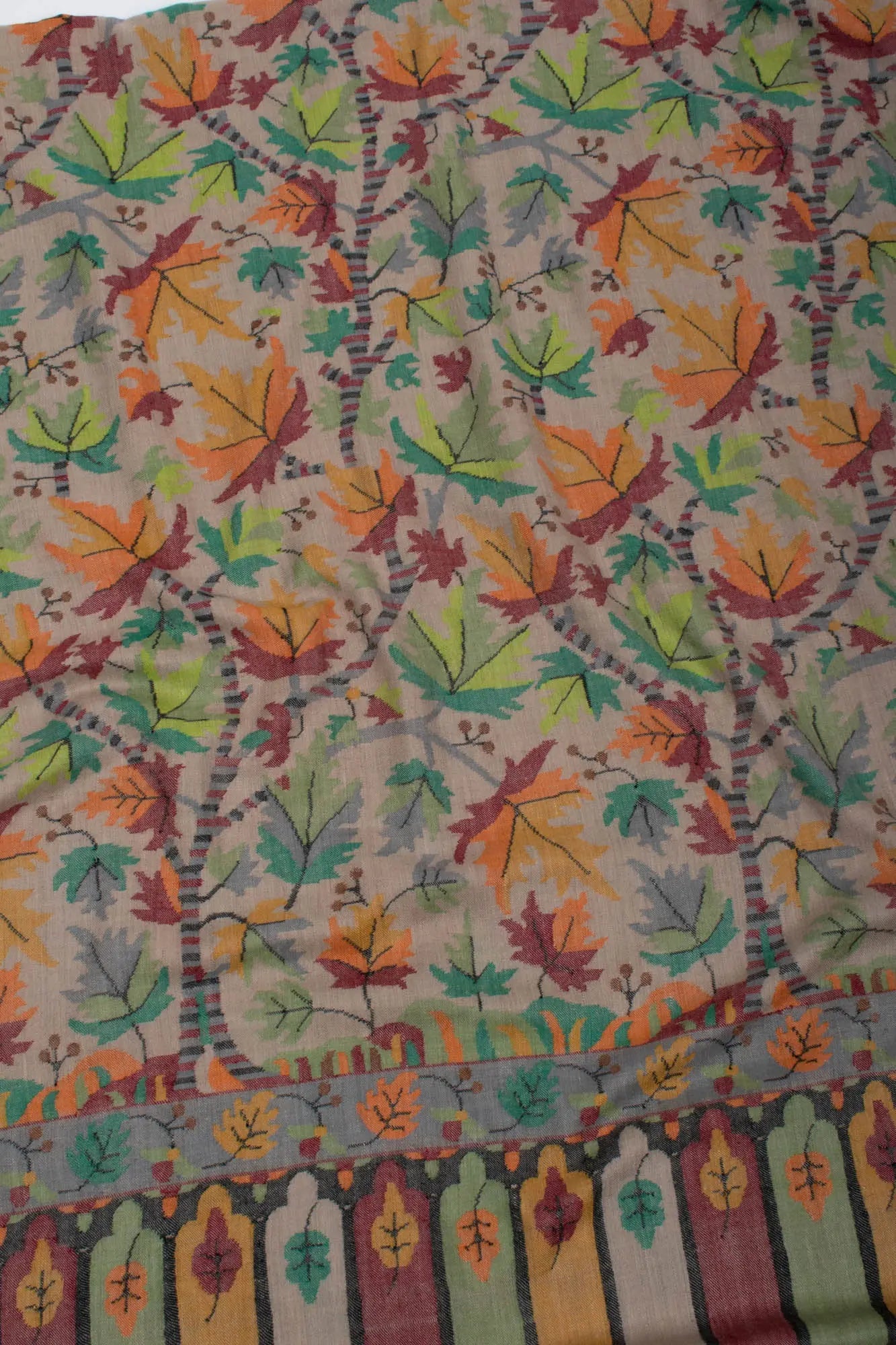 Maple Kani Handloomed Pashmina Shawl - MONTERREY Shahkaar