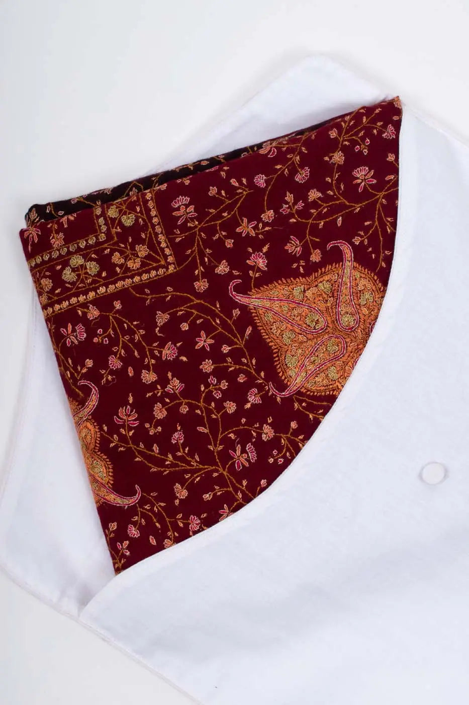 Maroon and Black Hand Embroidered Pashmina Shawl - NEWPORT Shahkaar