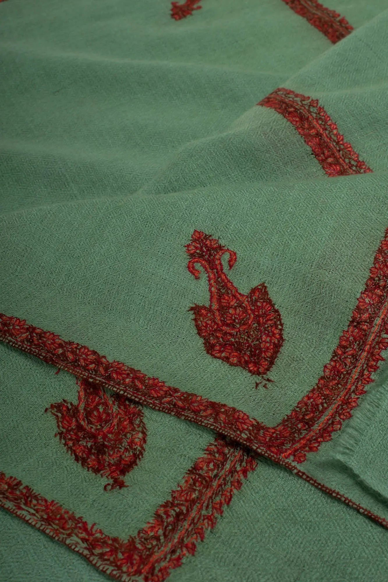 Mint Green Handloomed Pure Cashmere Wrap - ACAPULCO Shahkaar