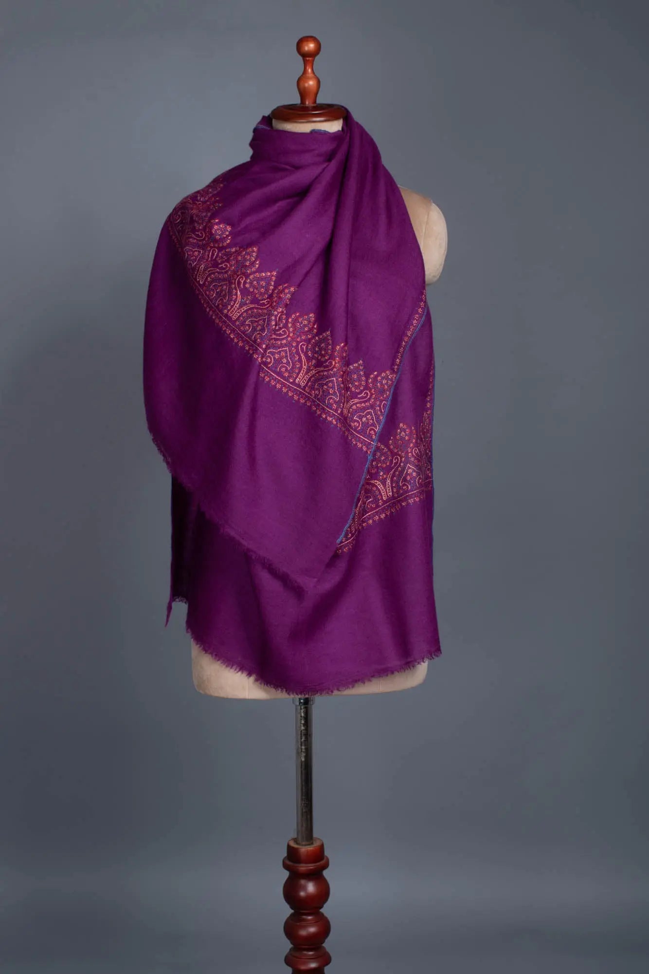 Purple Royal Palla Pashmina Scarf - NEW BRUNSWICK Shahkaar