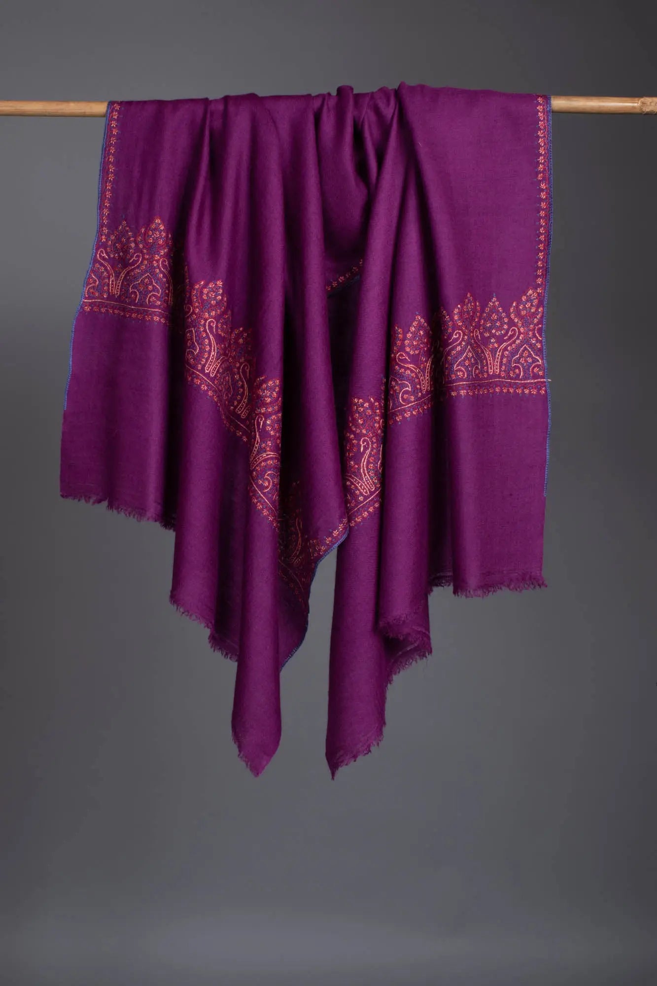 Purple Royal Palla Pashmina Scarf - NEW BRUNSWICK Shahkaar