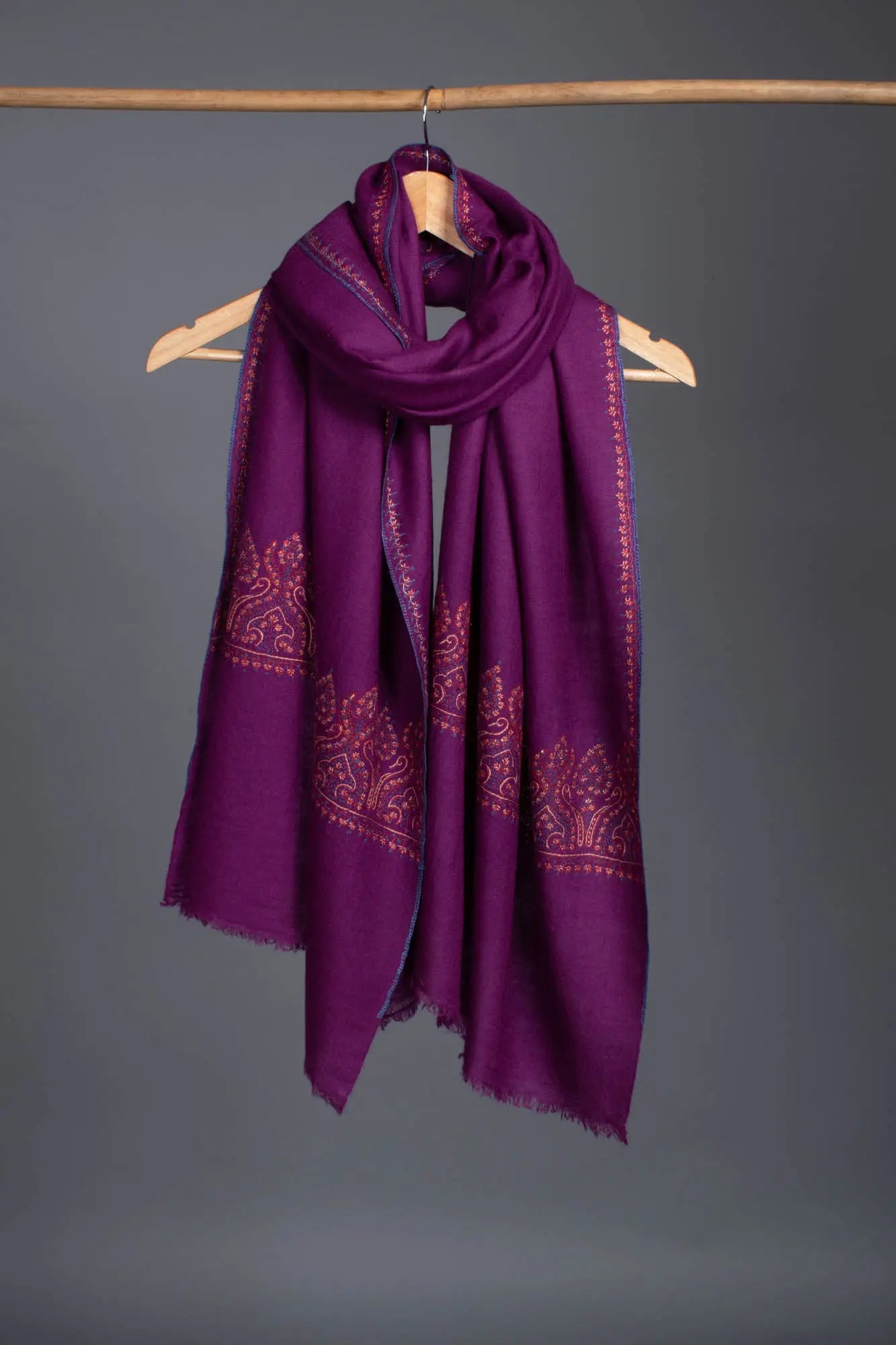 Purple Royal Palla Pashmina Scarf - NEW BRUNSWICK Shahkaar
