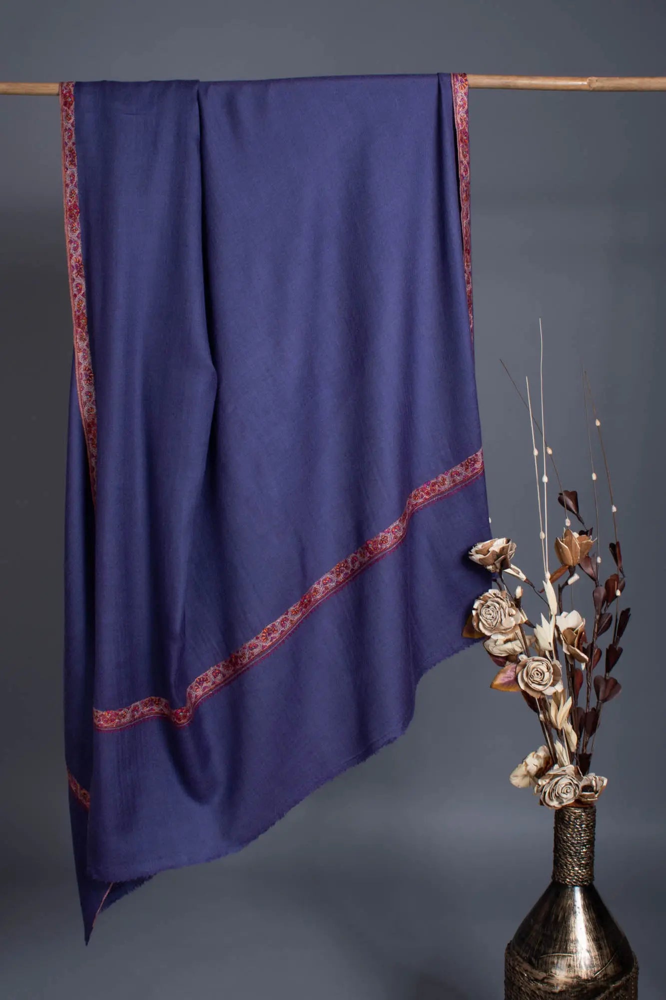 WINNIPEG Purple Hashia Cashmere Embroidered Shawl Shahkaar