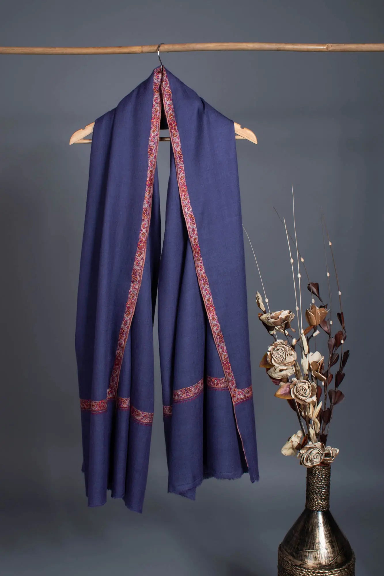 WINNIPEG Purple Hashia Cashmere Embroidered Shawl Shahkaar
