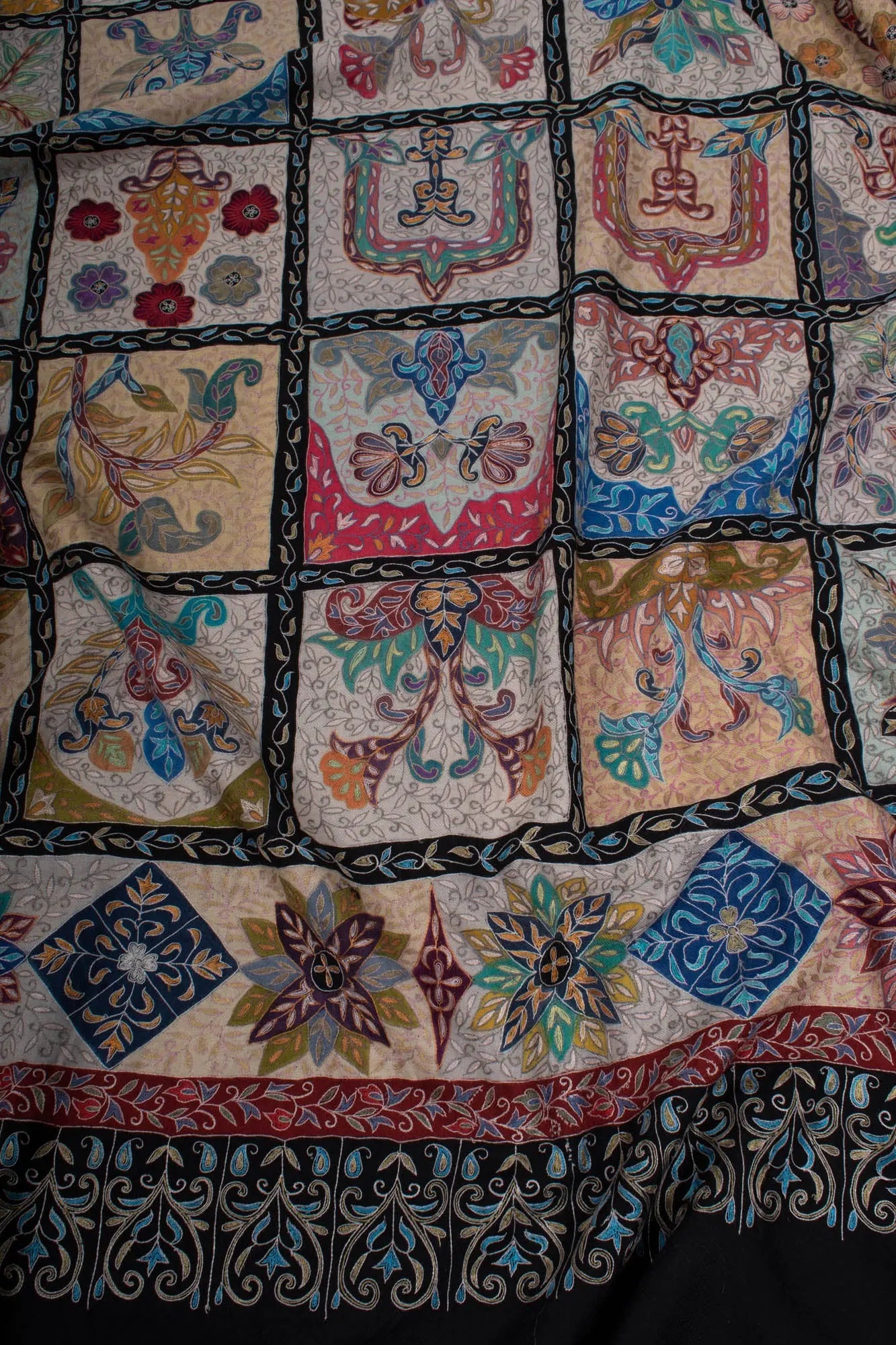 XL Artistic Kalamkari Pashmina - ZAPOPAN Shahkaar