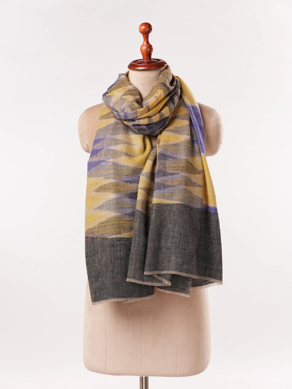 Artisan Crafted featherlight Ikat Pure Pashmina Shawl