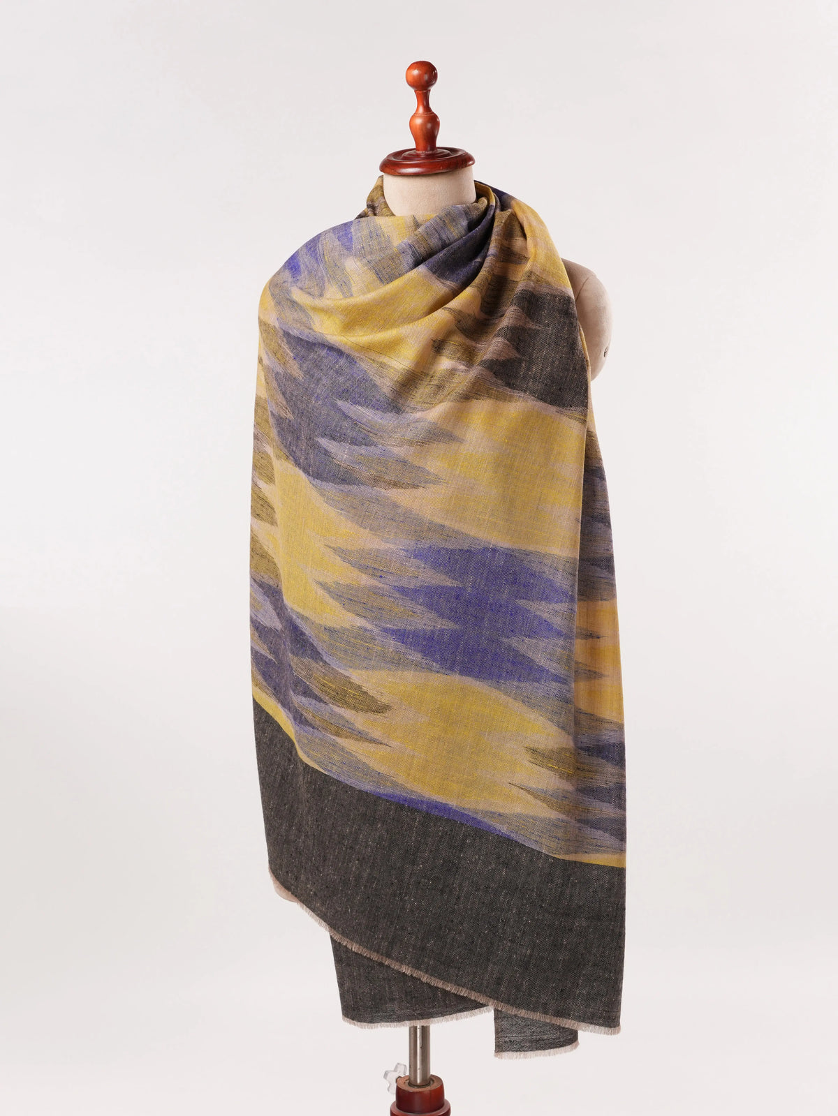 Artisan Crafted featherlight Ikat Pure Pashmina Shawl