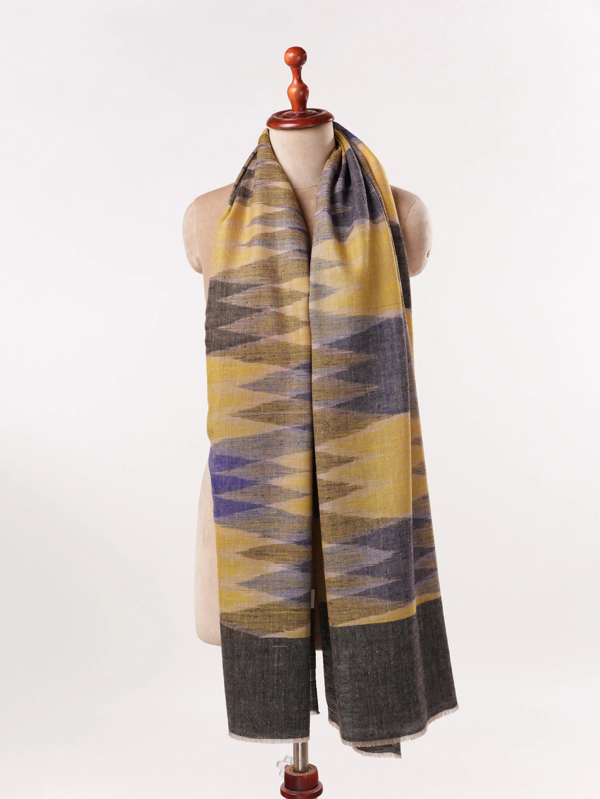 Artisan Crafted featherlight Ikat Pure Pashmina Shawl