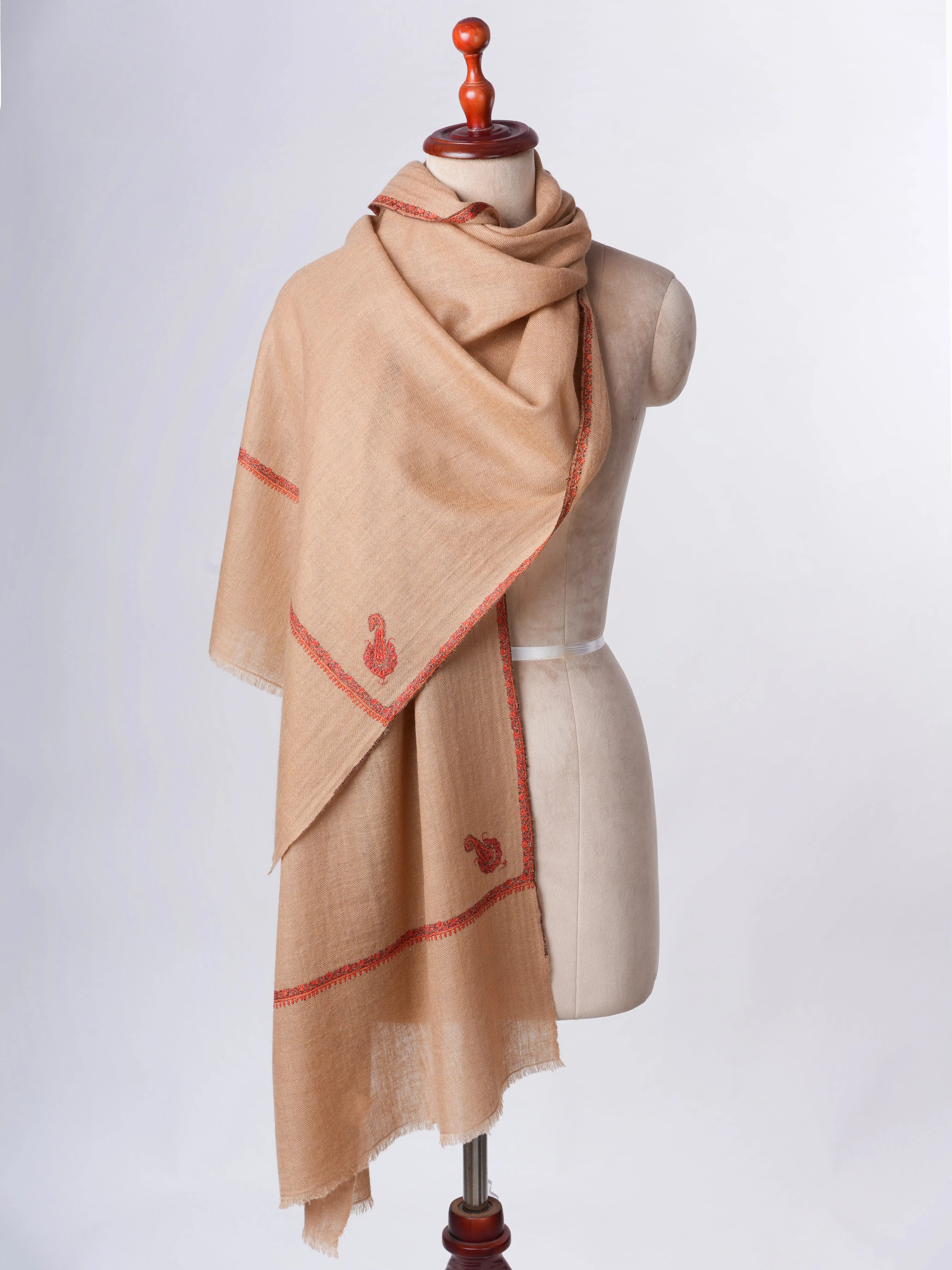 Baby Soft Handloomed Cashmere Scarf with Intricate Hand Embroidery – Authentic Artisan Luxury Shahkaar