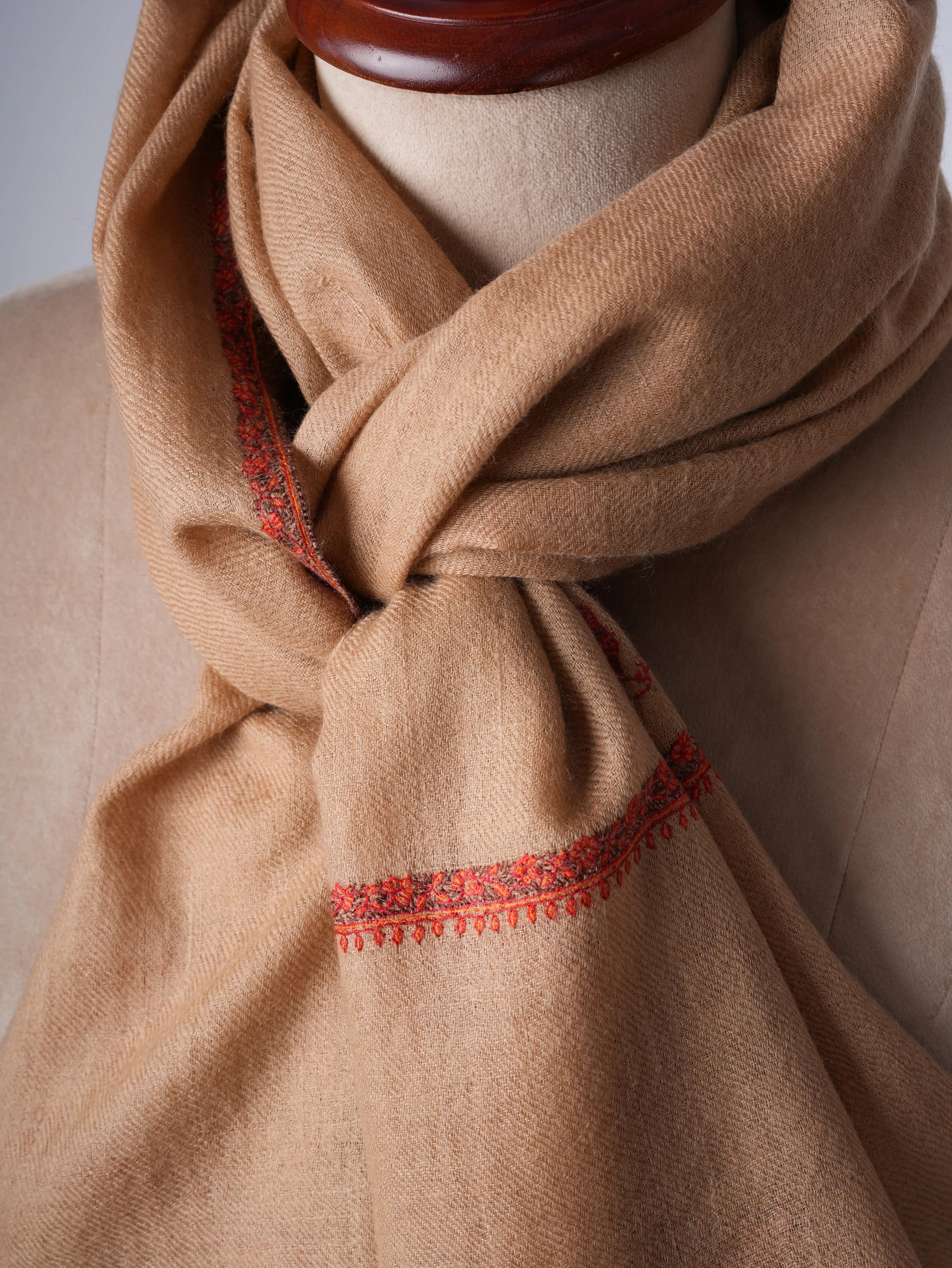 Baby Soft Handloomed Cashmere Scarf with Intricate Hand Embroidery – Authentic Artisan Luxury Shahkaar