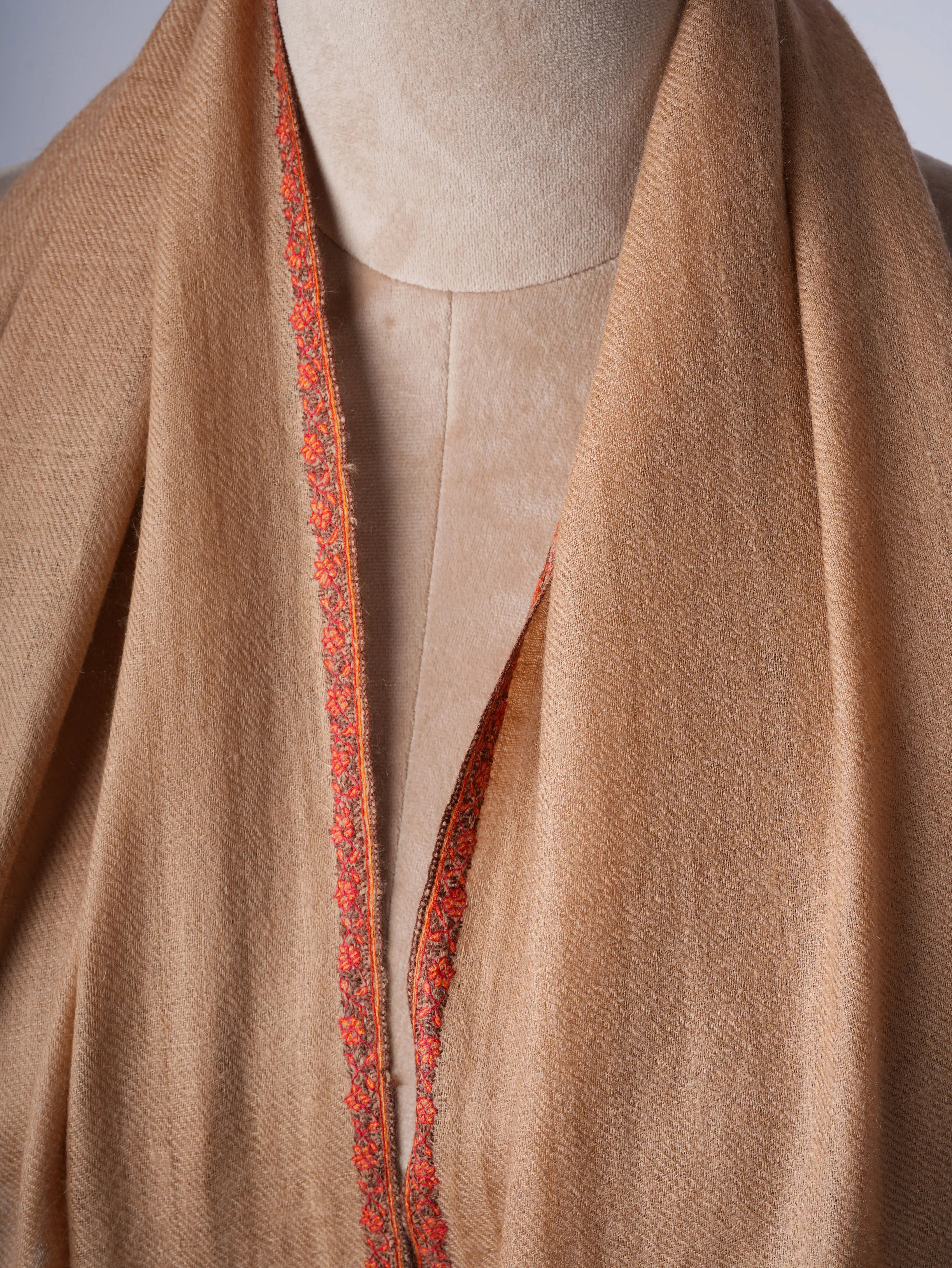 Baby Soft Handloomed Cashmere Scarf with Intricate Hand Embroidery – Authentic Artisan Luxury Shahkaar