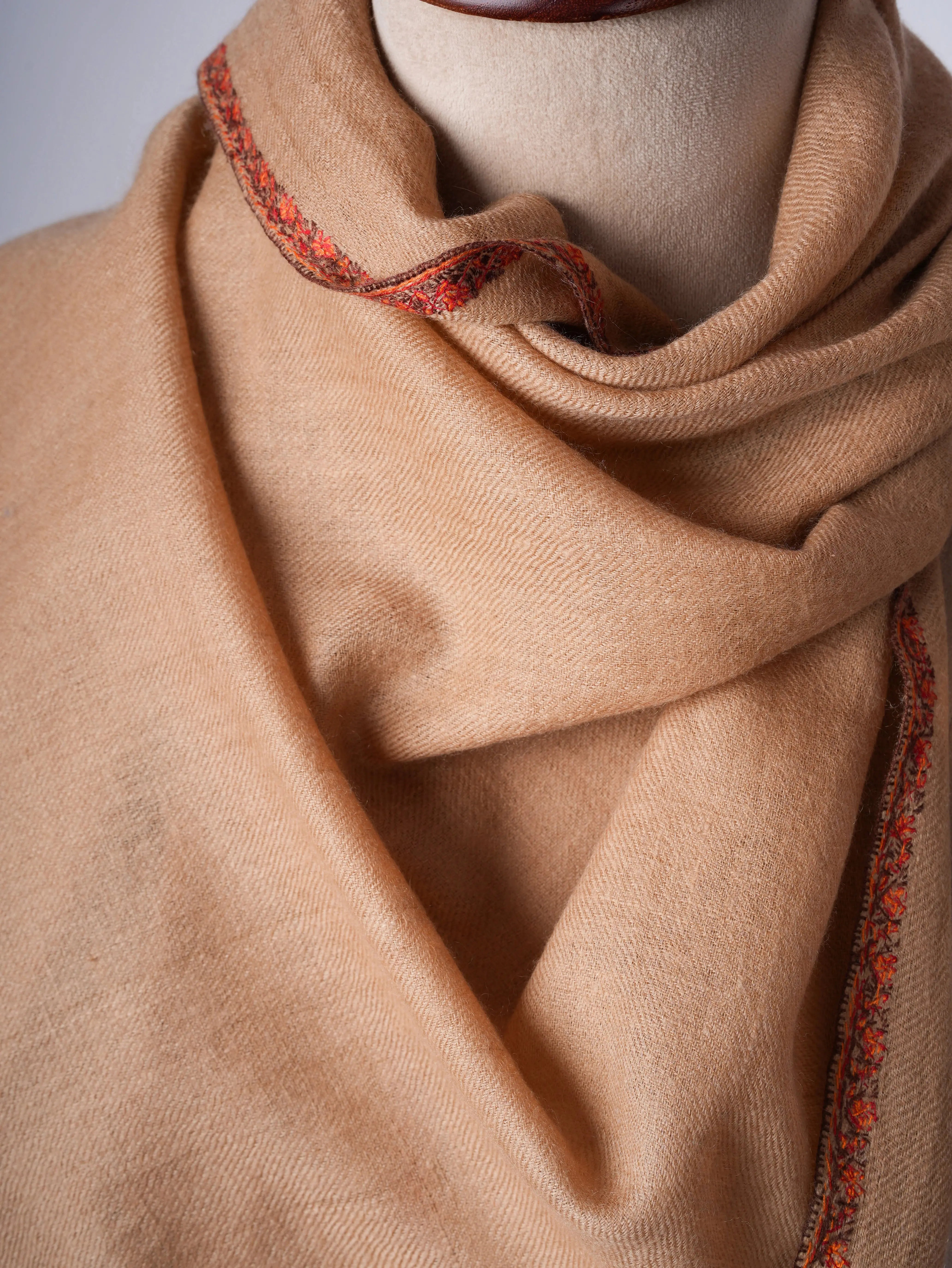 Baby Soft Handloomed Cashmere Scarf with Intricate Hand Embroidery – Authentic Artisan Luxury Shahkaar