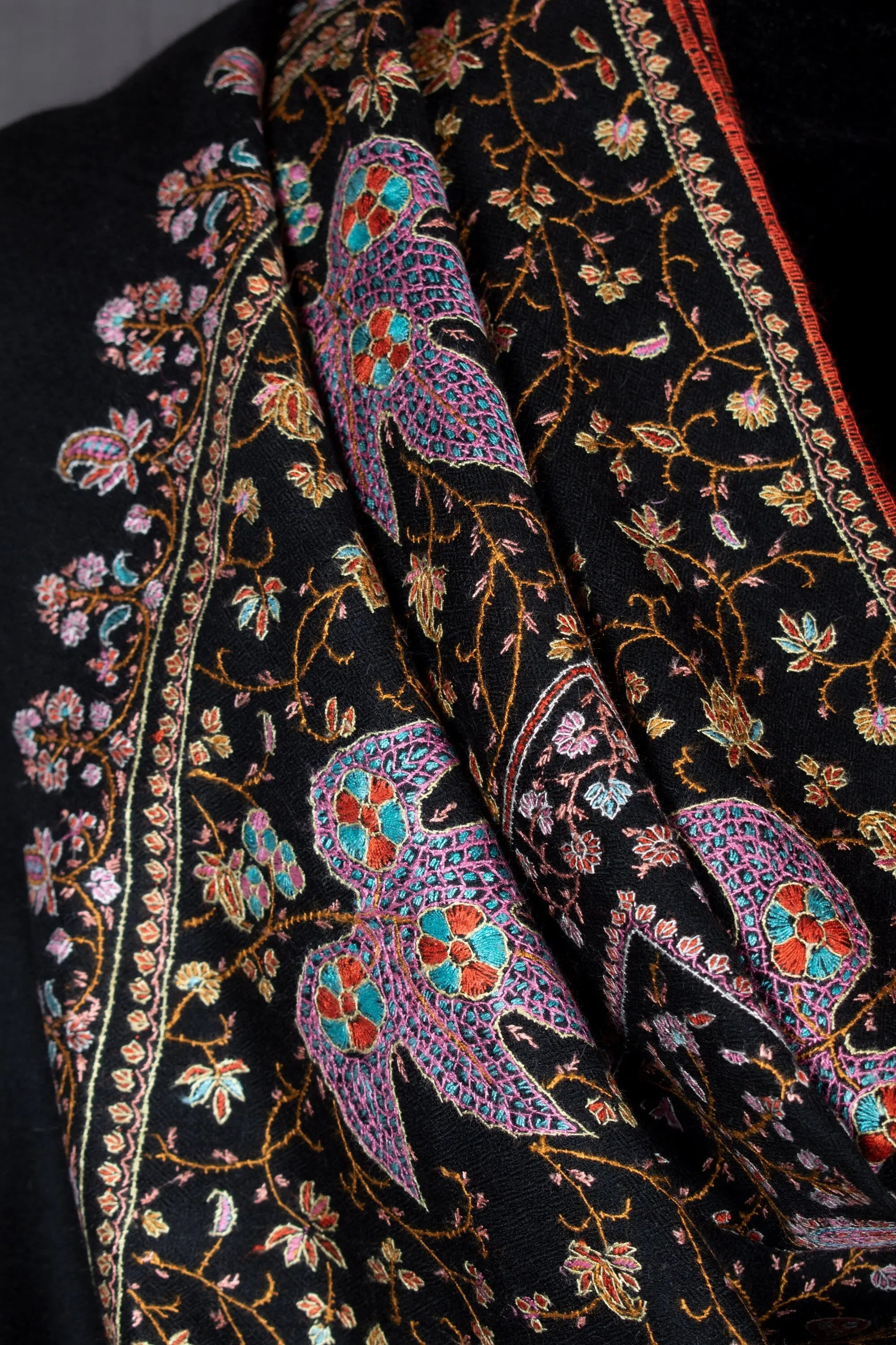 Black Cashmere Scarves, Festival Pashminas Shahkaar