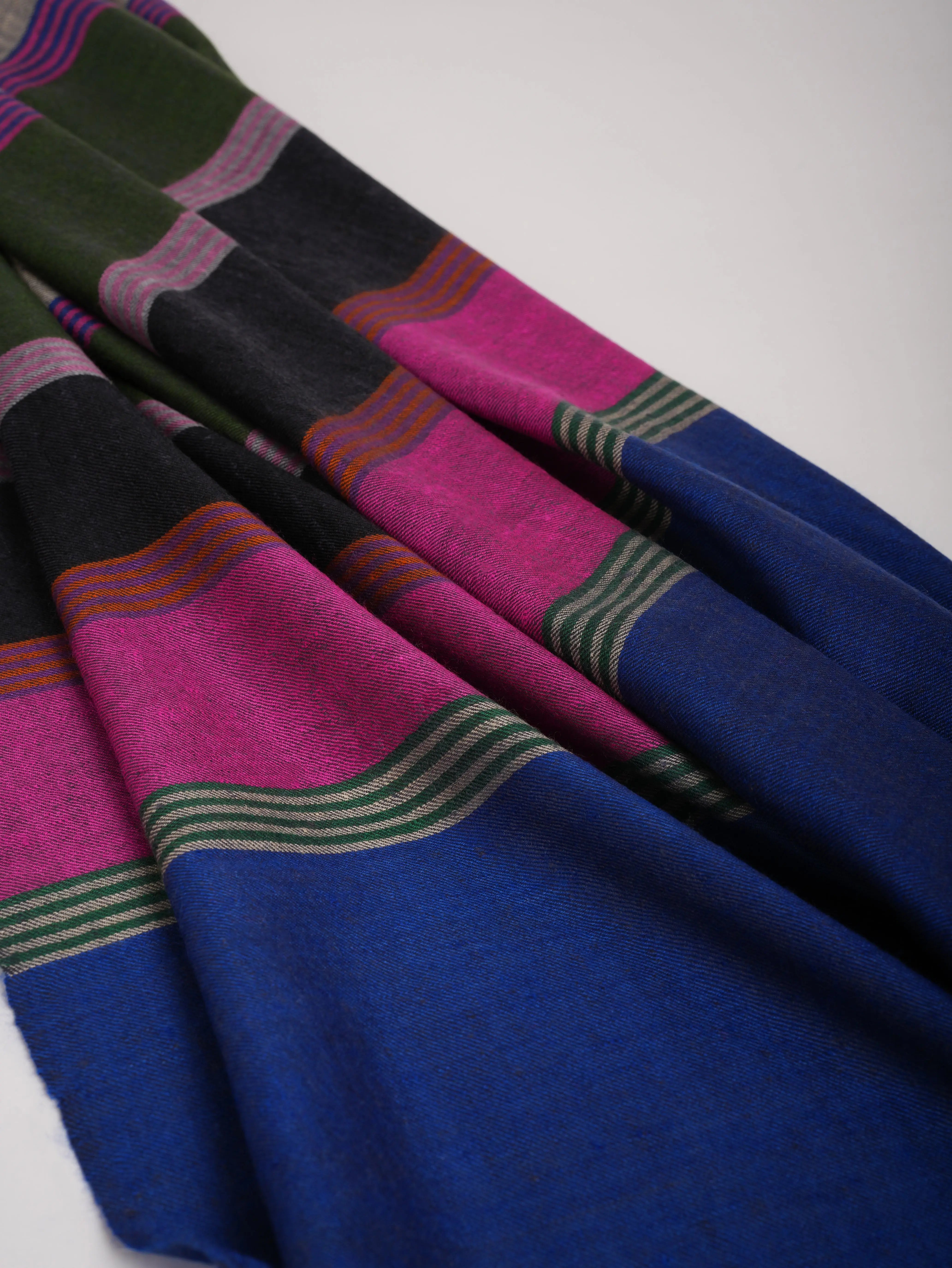 Blue Dachi Handwoven Indian Pashmina Shawl Shahkaar