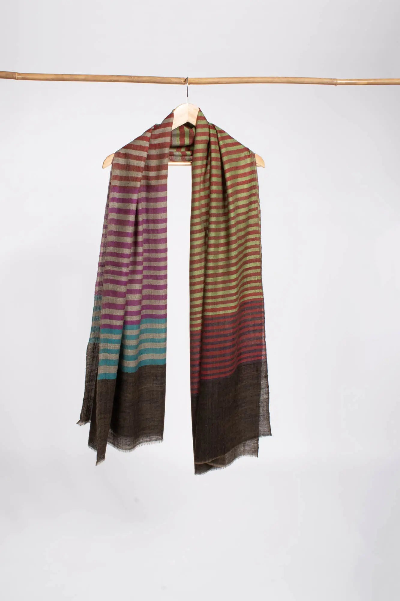 Boho Chic Handloomed Multi Colors Cashmere Pashmina Scarf - MATLOCK Shahkaar