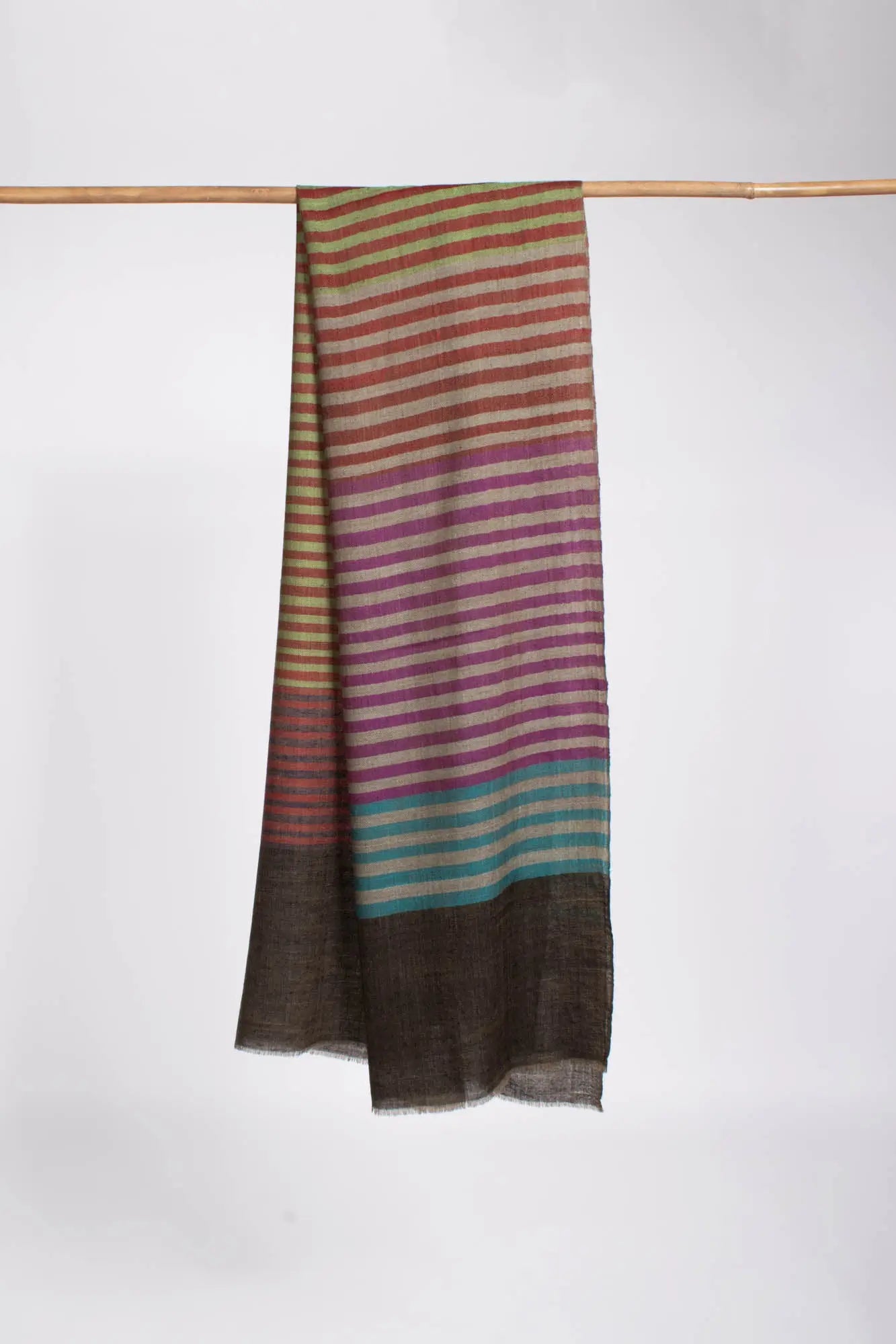 Boho Chic Handloomed Multi Colors Cashmere Pashmina Scarf - MATLOCK Shahkaar