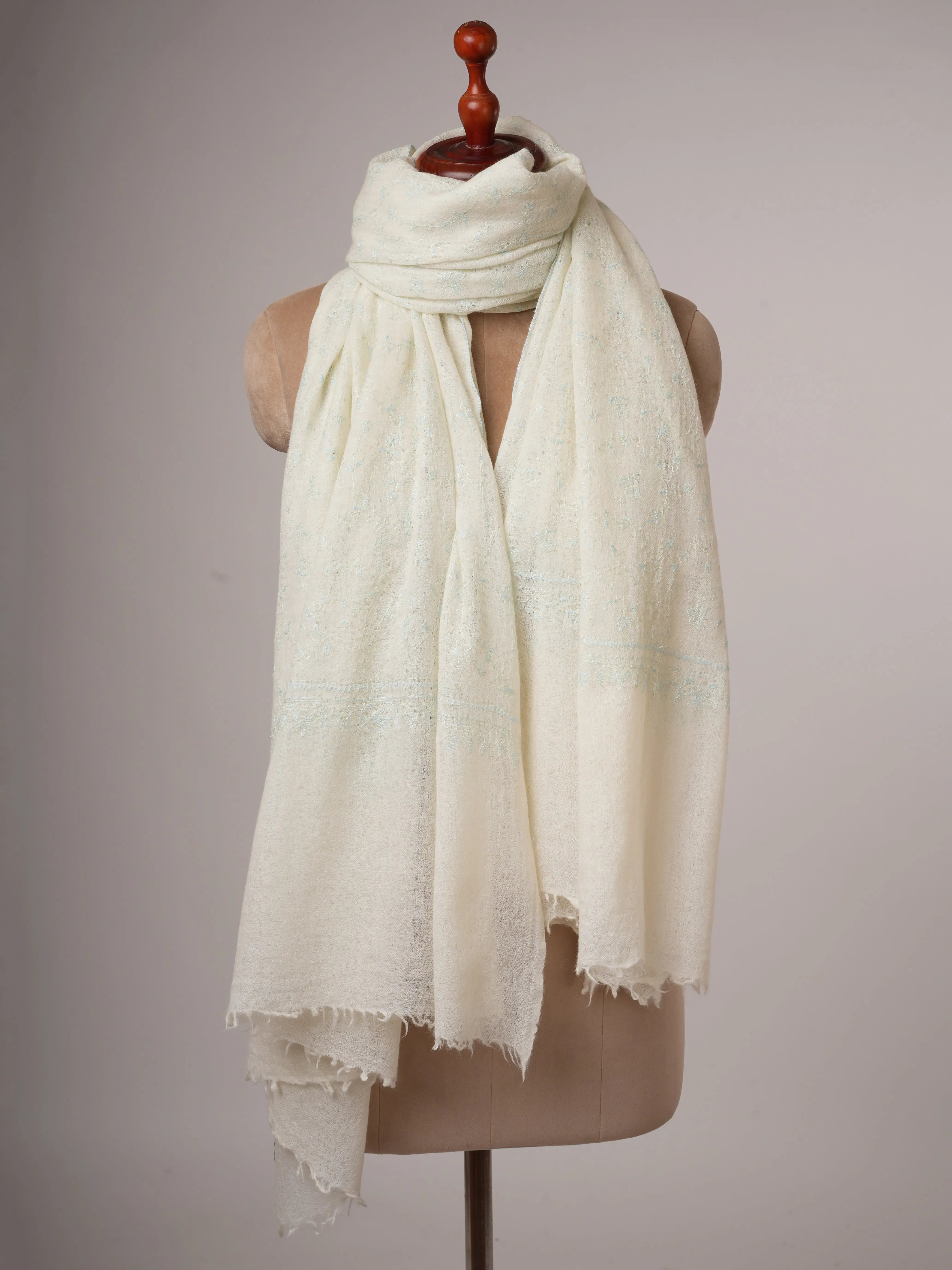 Boiled Wool Shawl with All Over Hand Embroidery Shahkaar