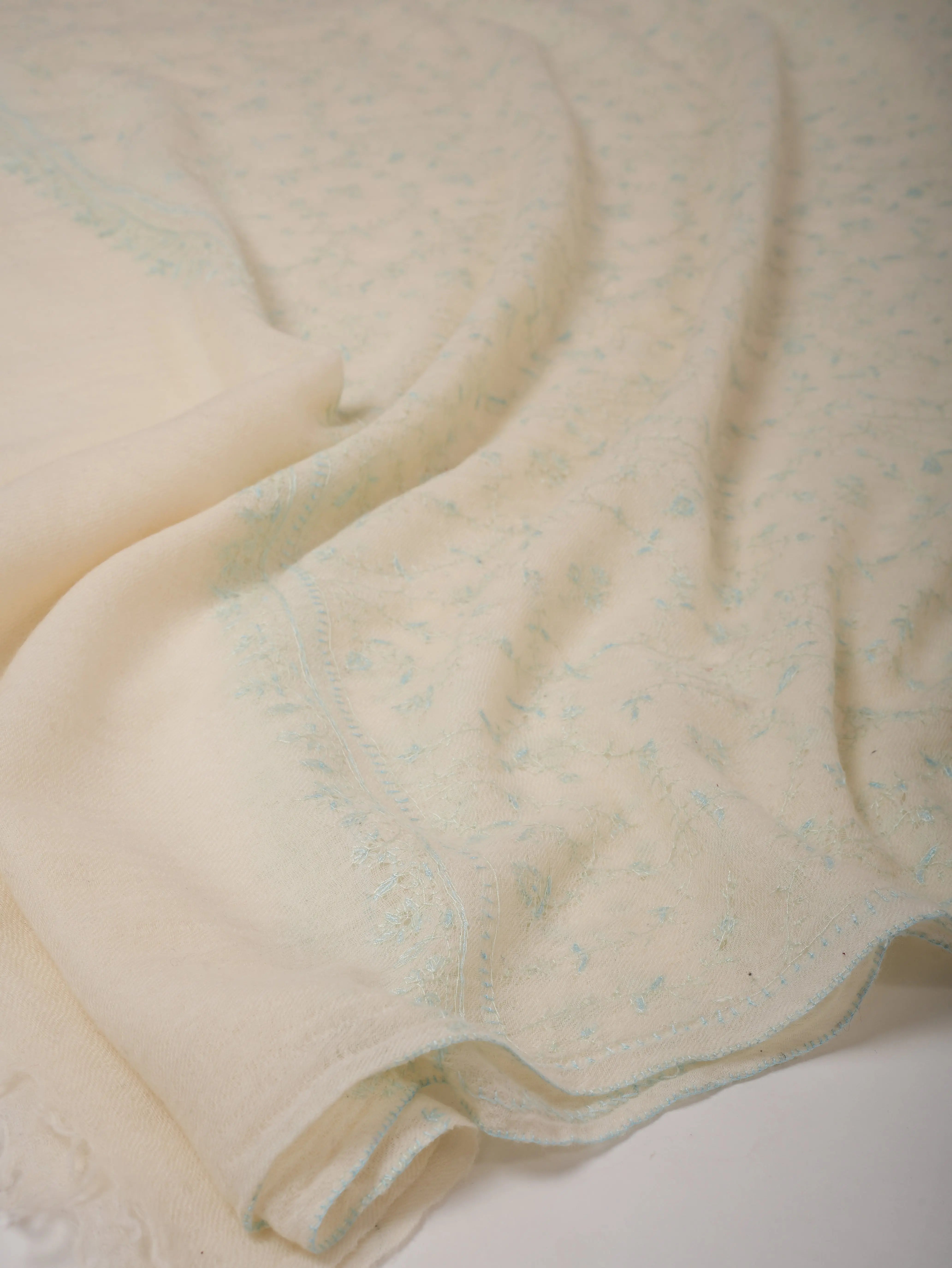 Boiled Wool Shawl with All Over Hand Embroidery Shahkaar