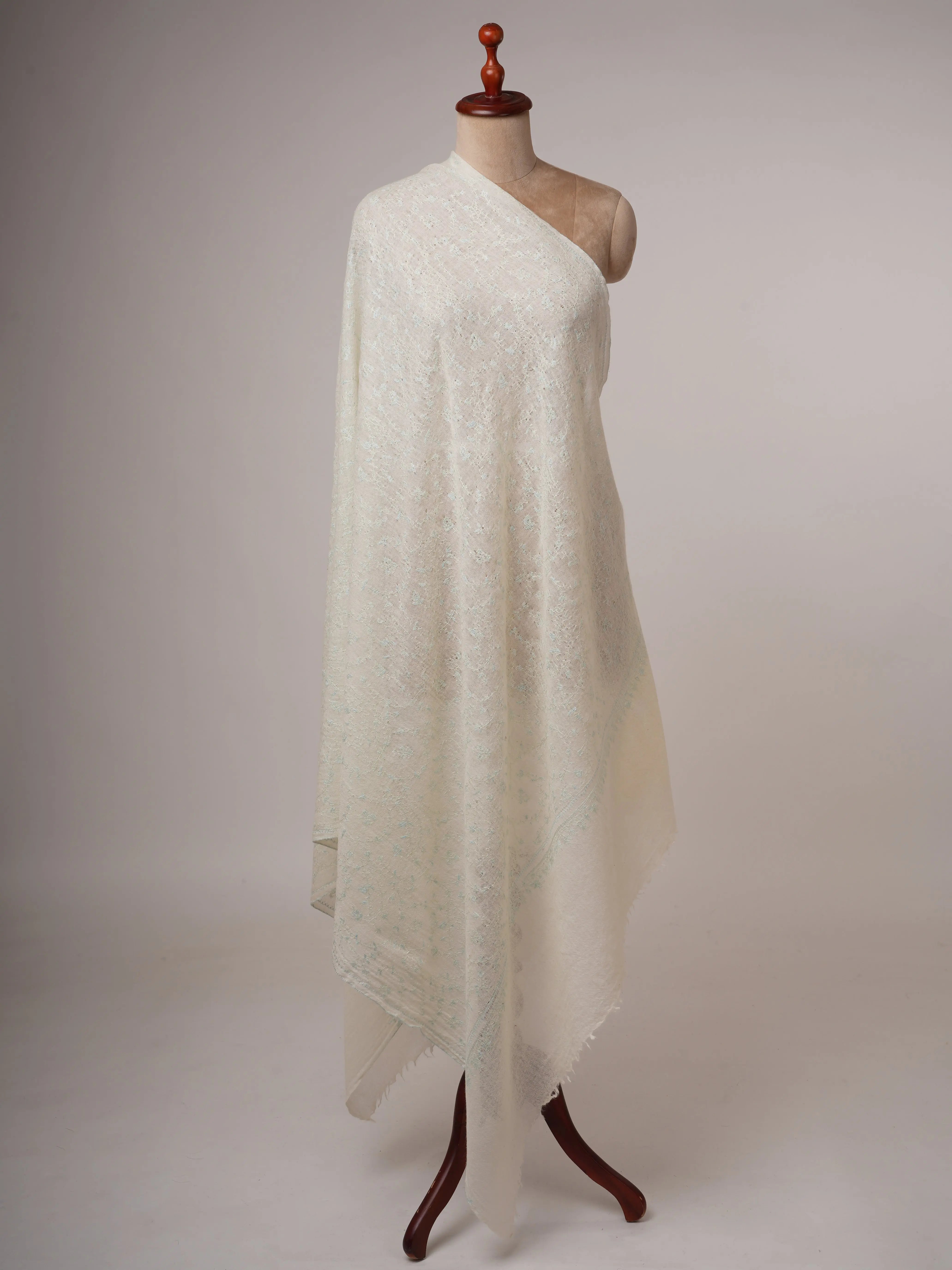 Boiled Wool Shawl with All Over Hand Embroidery Shahkaar