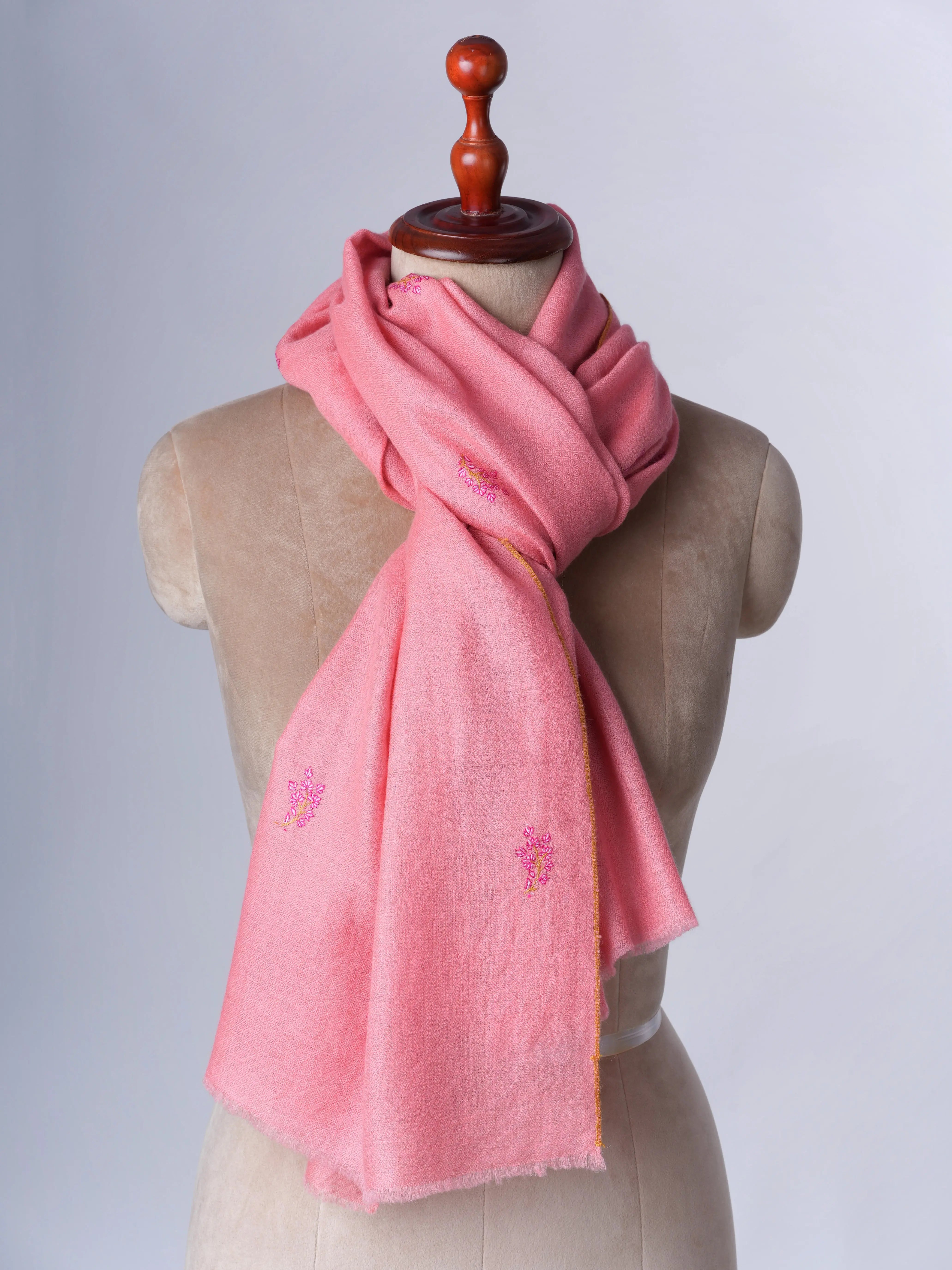 Buteh Embroidered Cashmere Scarf – Handcrafted Luxury from Kashmir Shahkaar