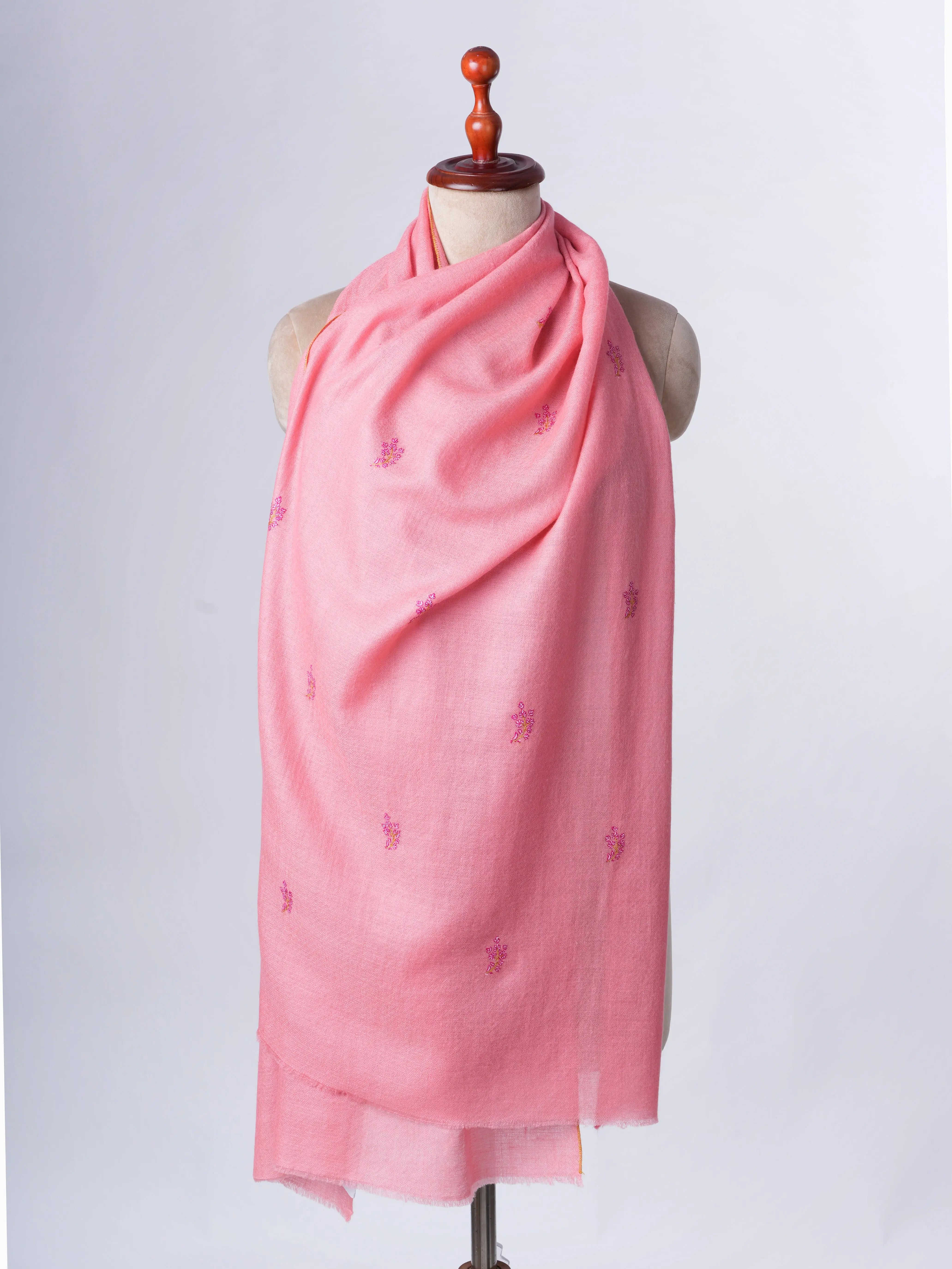 Buteh Embroidered Cashmere Scarf – Handcrafted Luxury from Kashmir Shahkaar