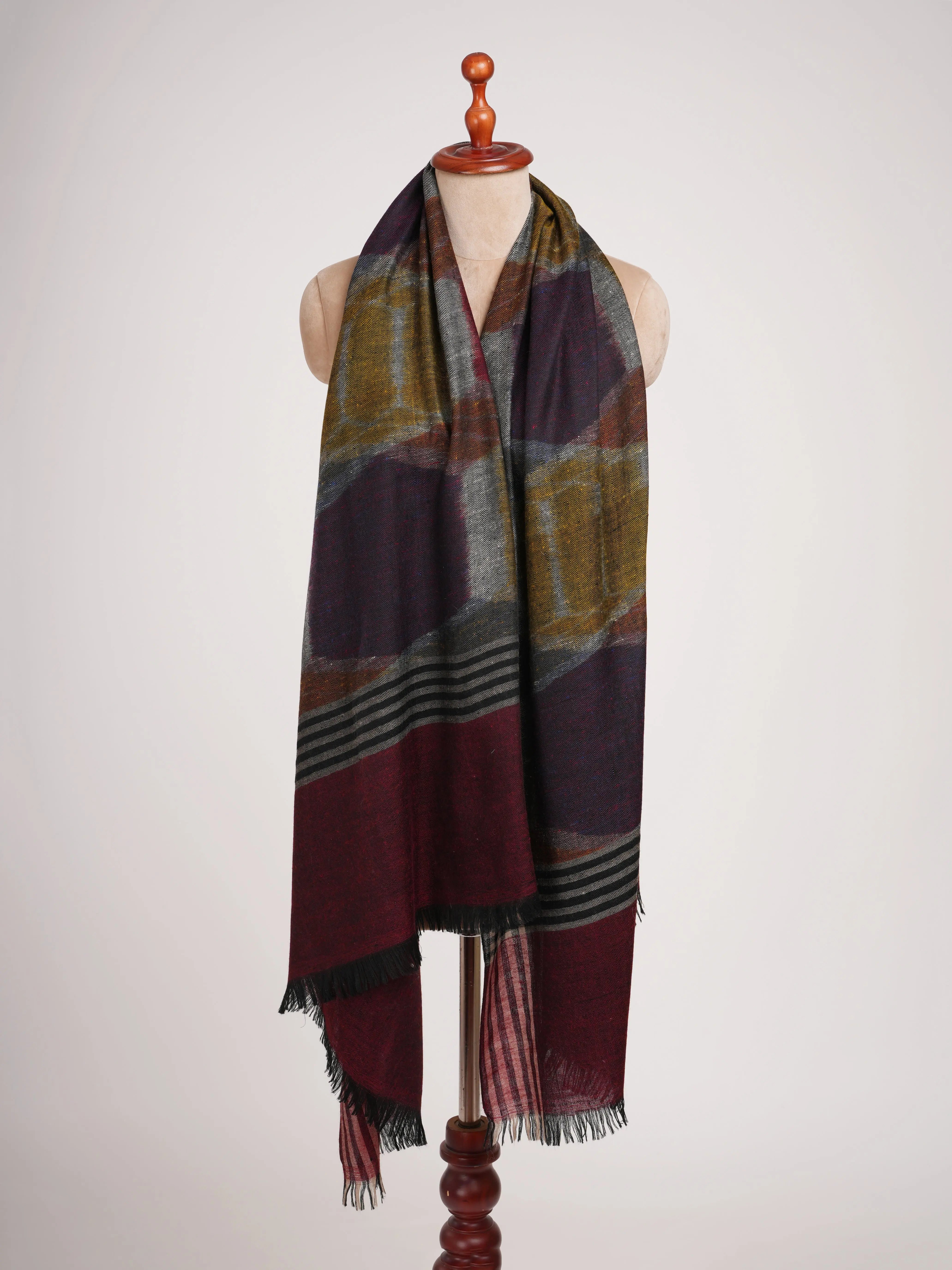 Contemporary Featherlight Handwoven Pashmina Shawl Shahkaar