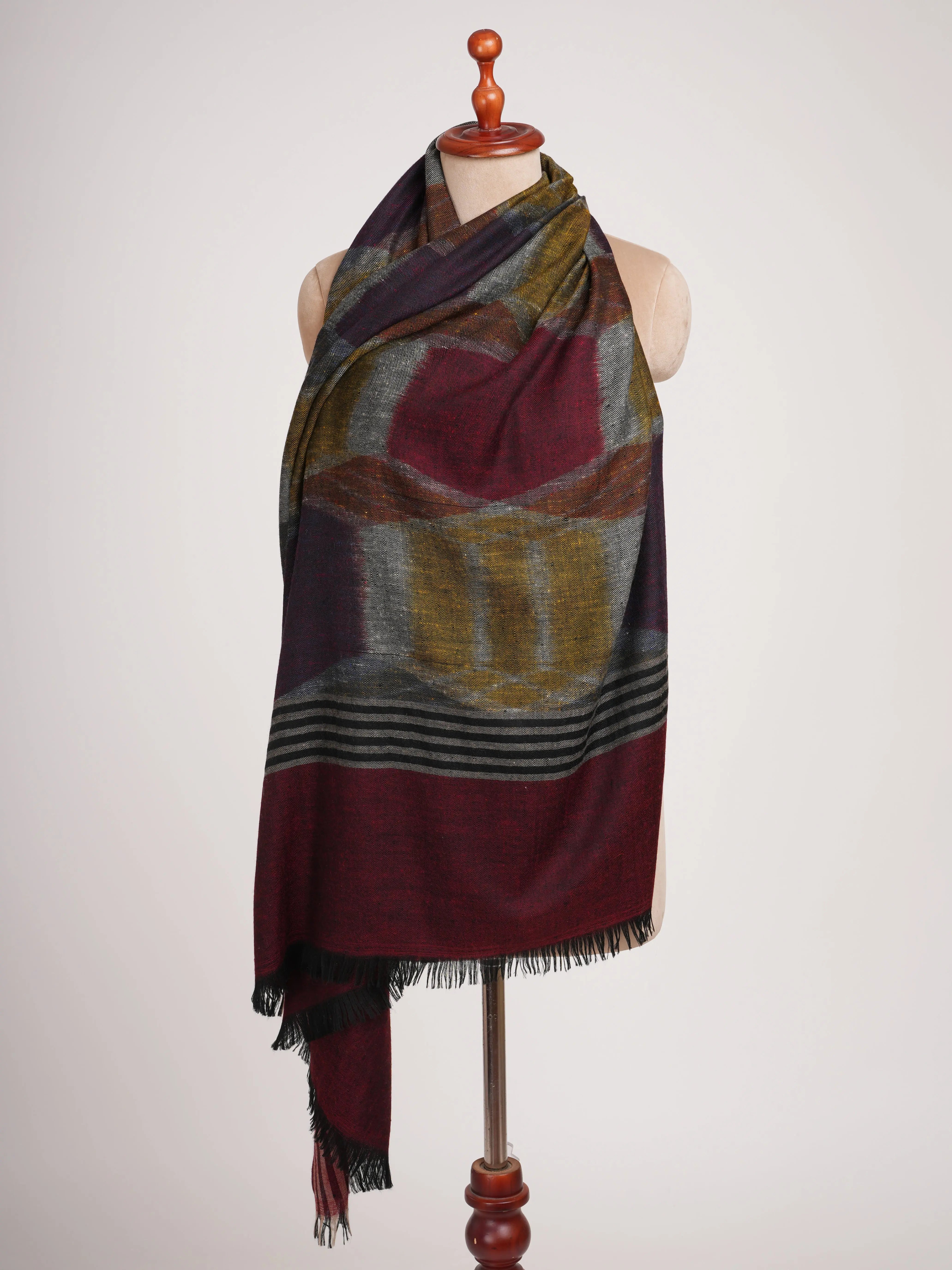 Contemporary Featherlight Handwoven Pashmina Shawl Shahkaar