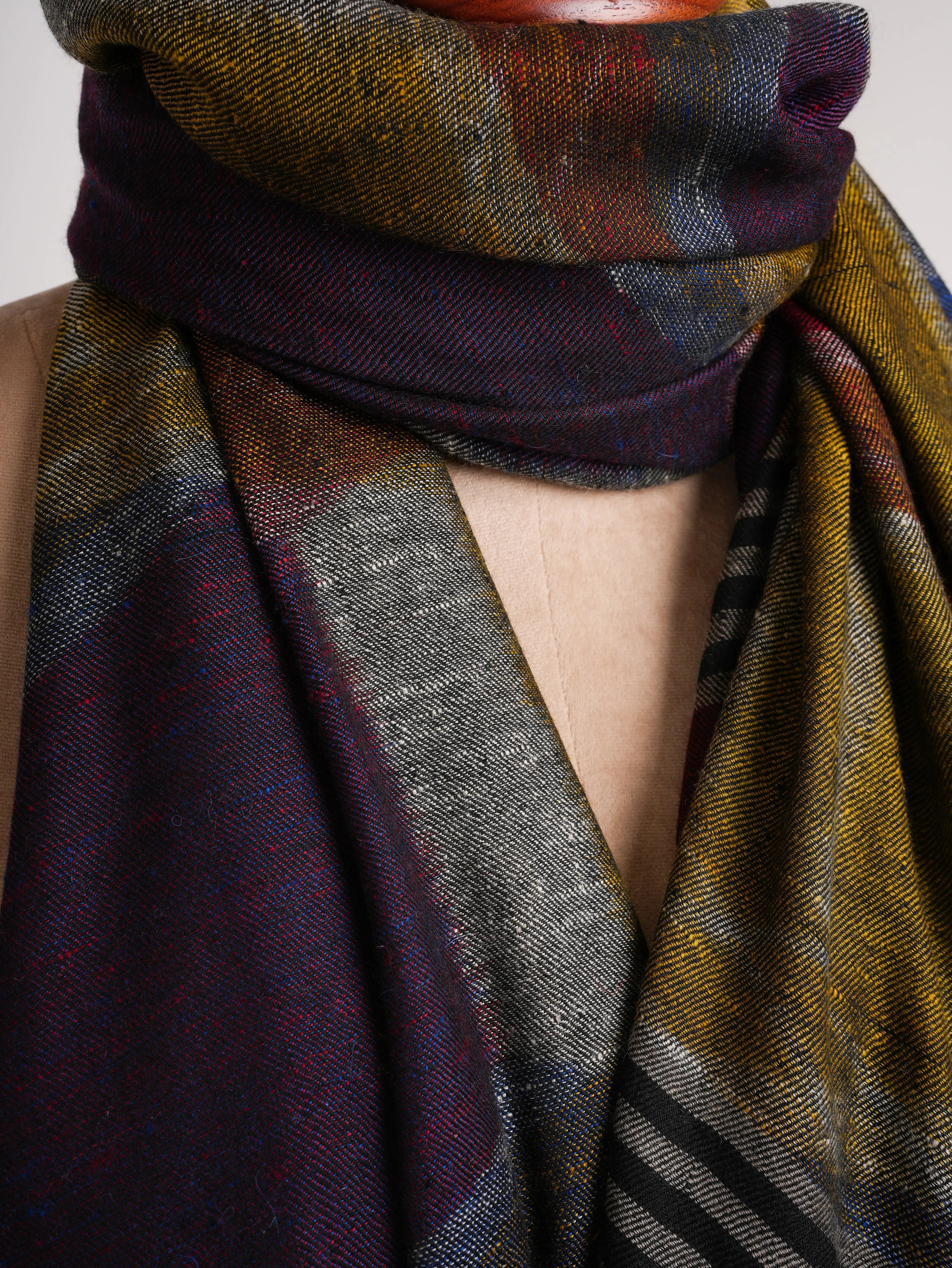 Contemporary Featherlight Handwoven Pashmina Shawl Shahkaar