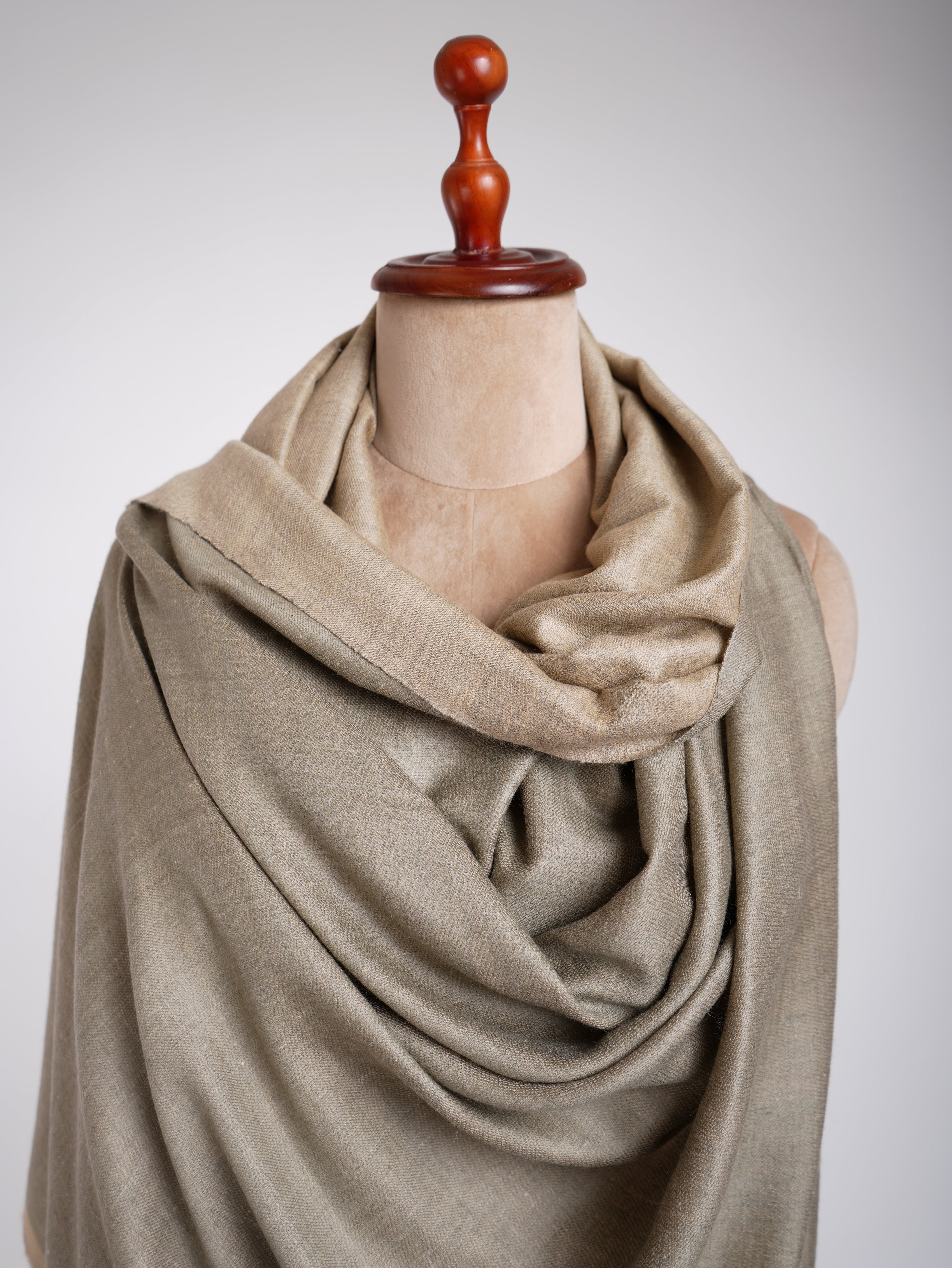 Dual Shade Handwoven Pashmina Shawl Leek Green Shahkaar