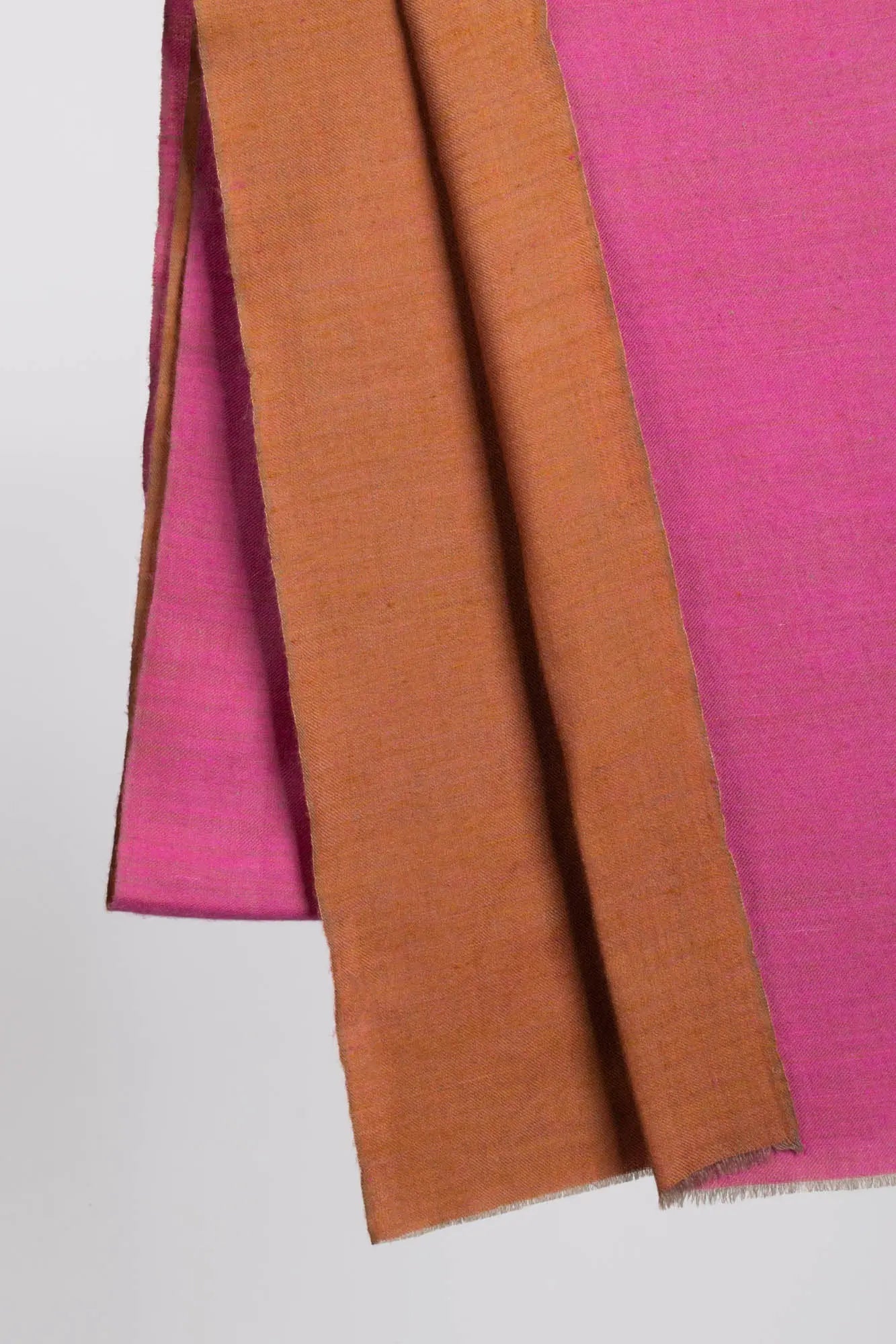 Dual Shade Pink and Orange Pashmina Shawl - BISBEE Shahkaar