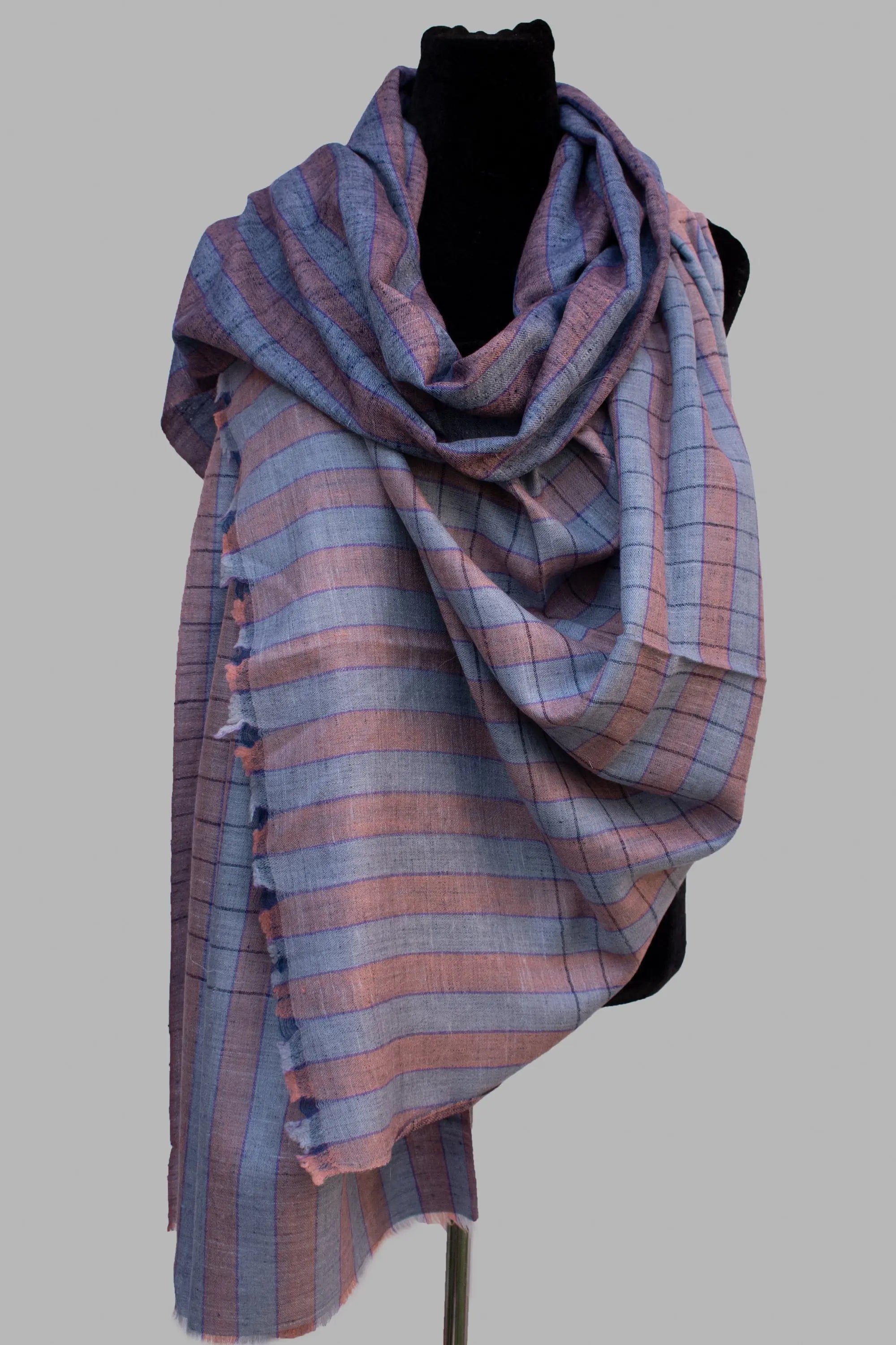 Dual Shade Stripes Pure Pashmina Shawl Shahkaar