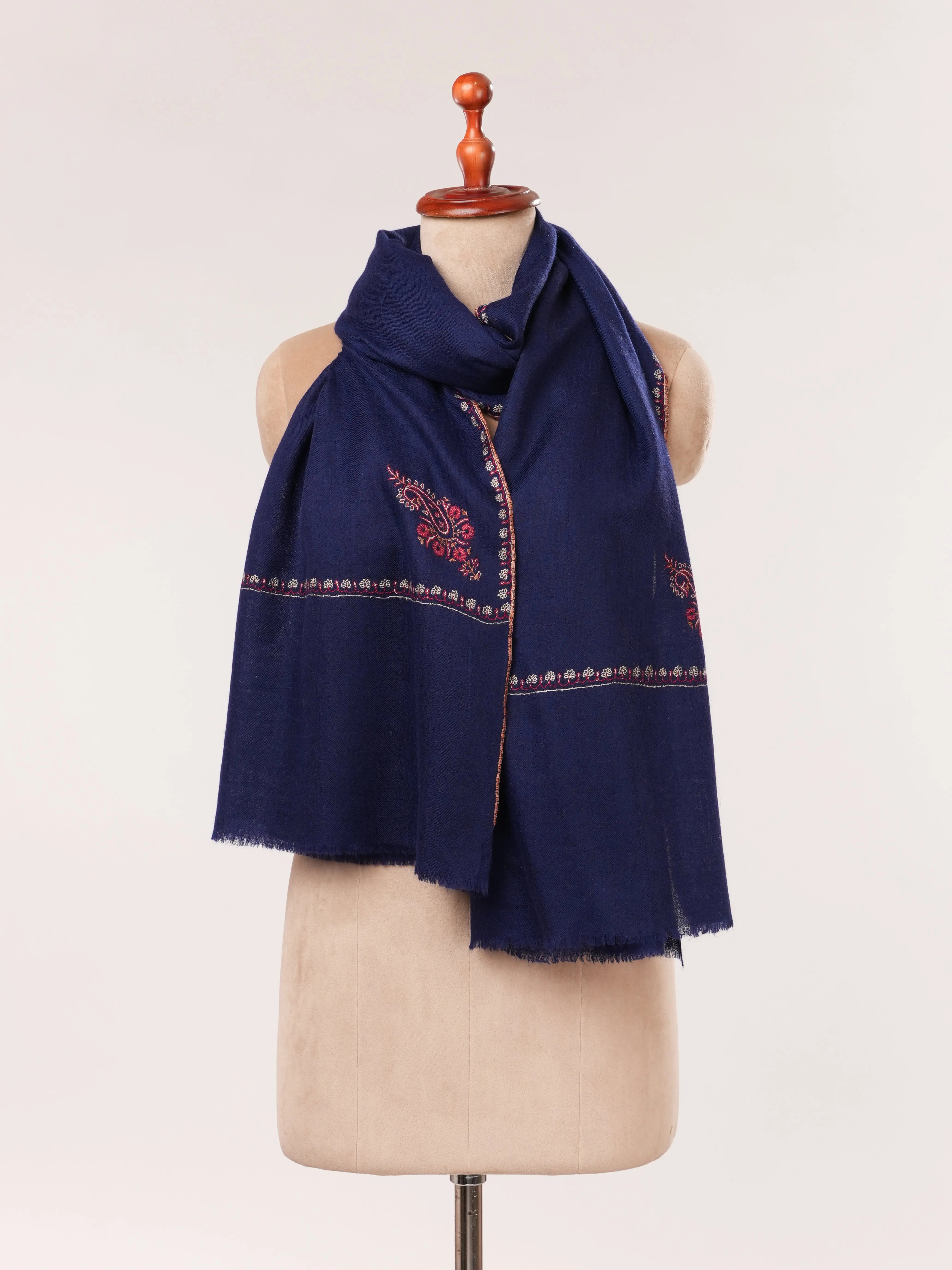 Navy Blue Baby Soft Handwoven Cashmere Scarf Shahkaar.com