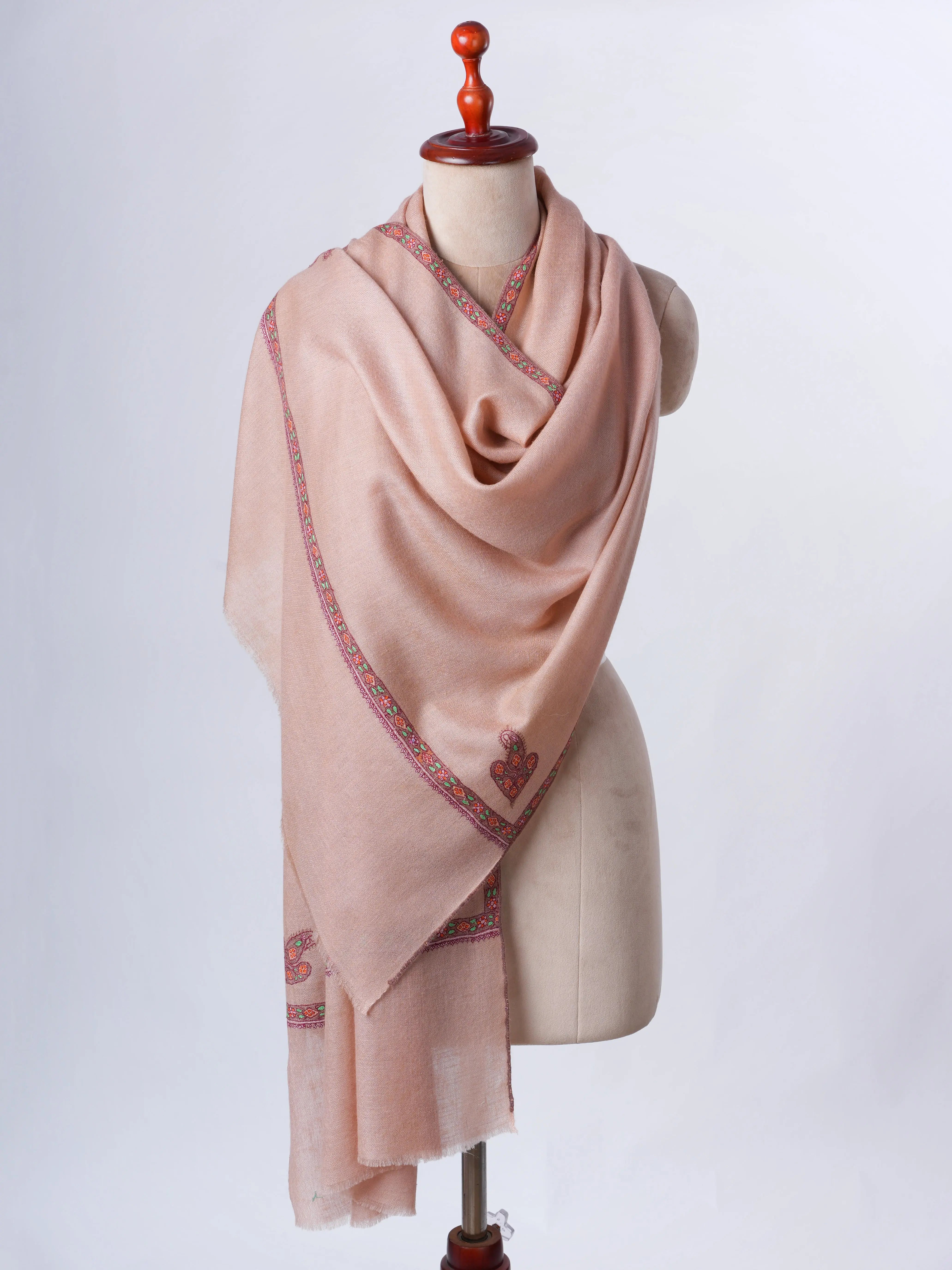 Ethical Cashmere Scarf with Hashia Hand Embroidery – Baby Soft Sustainably Made Shahkaar