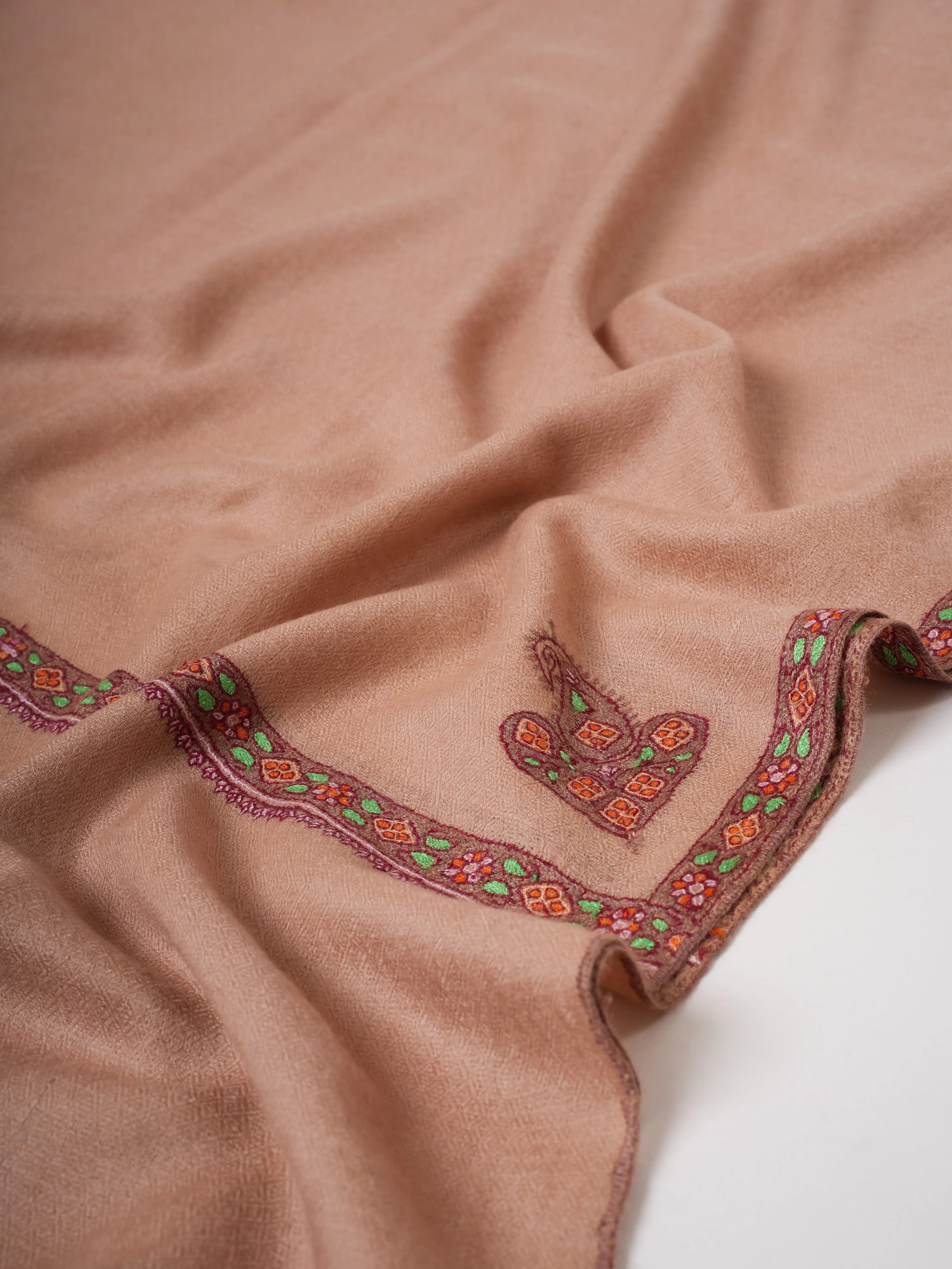 Ethical Cashmere Scarf with Hashia Hand Embroidery – Baby Soft Sustainably Made Shahkaar