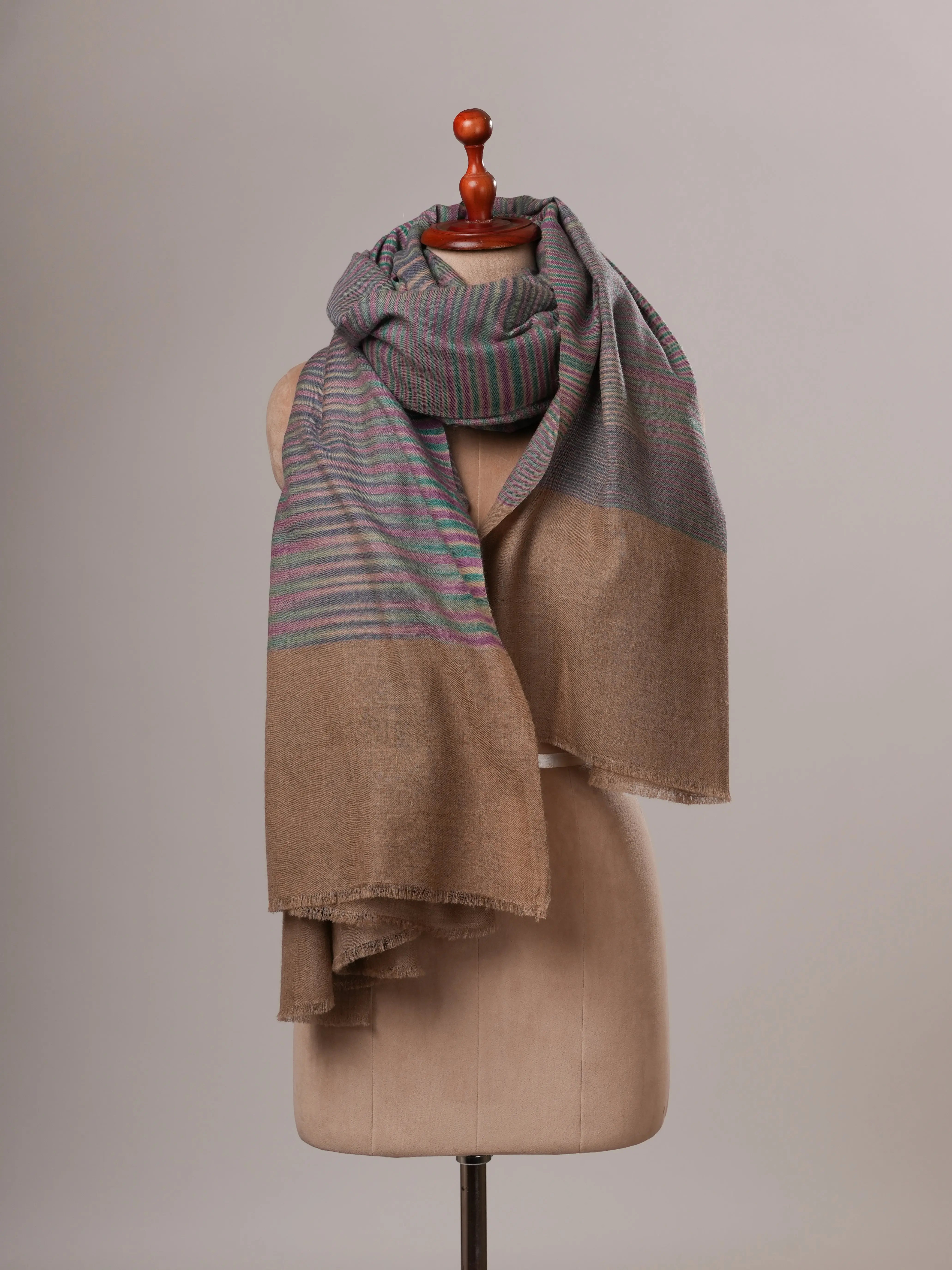 Featherlight Oversized Handwoven Kashmiri Pashmina Shawl Shahkaar