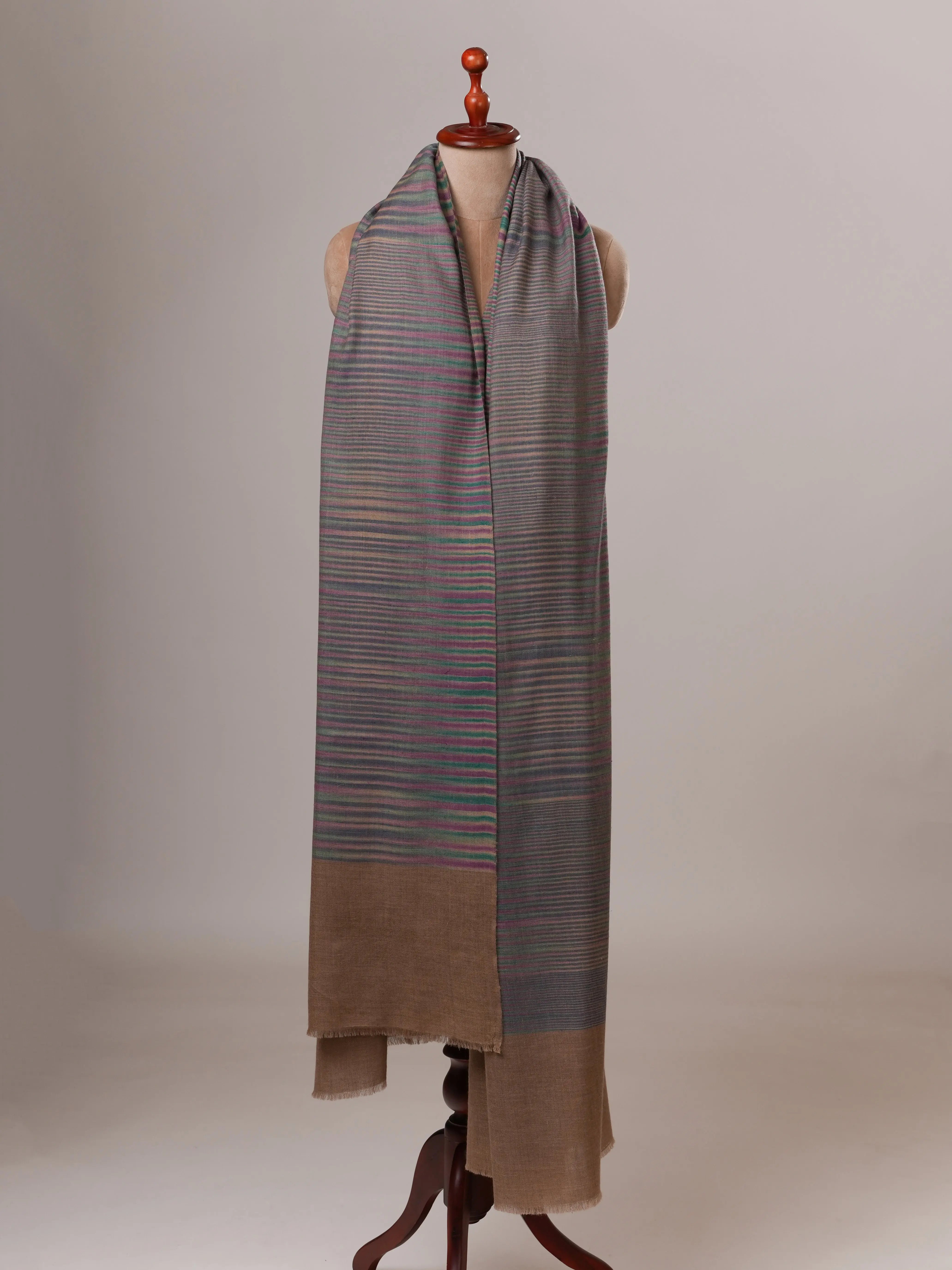 Featherlight Oversized Handwoven Kashmiri Pashmina Shawl Shahkaar
