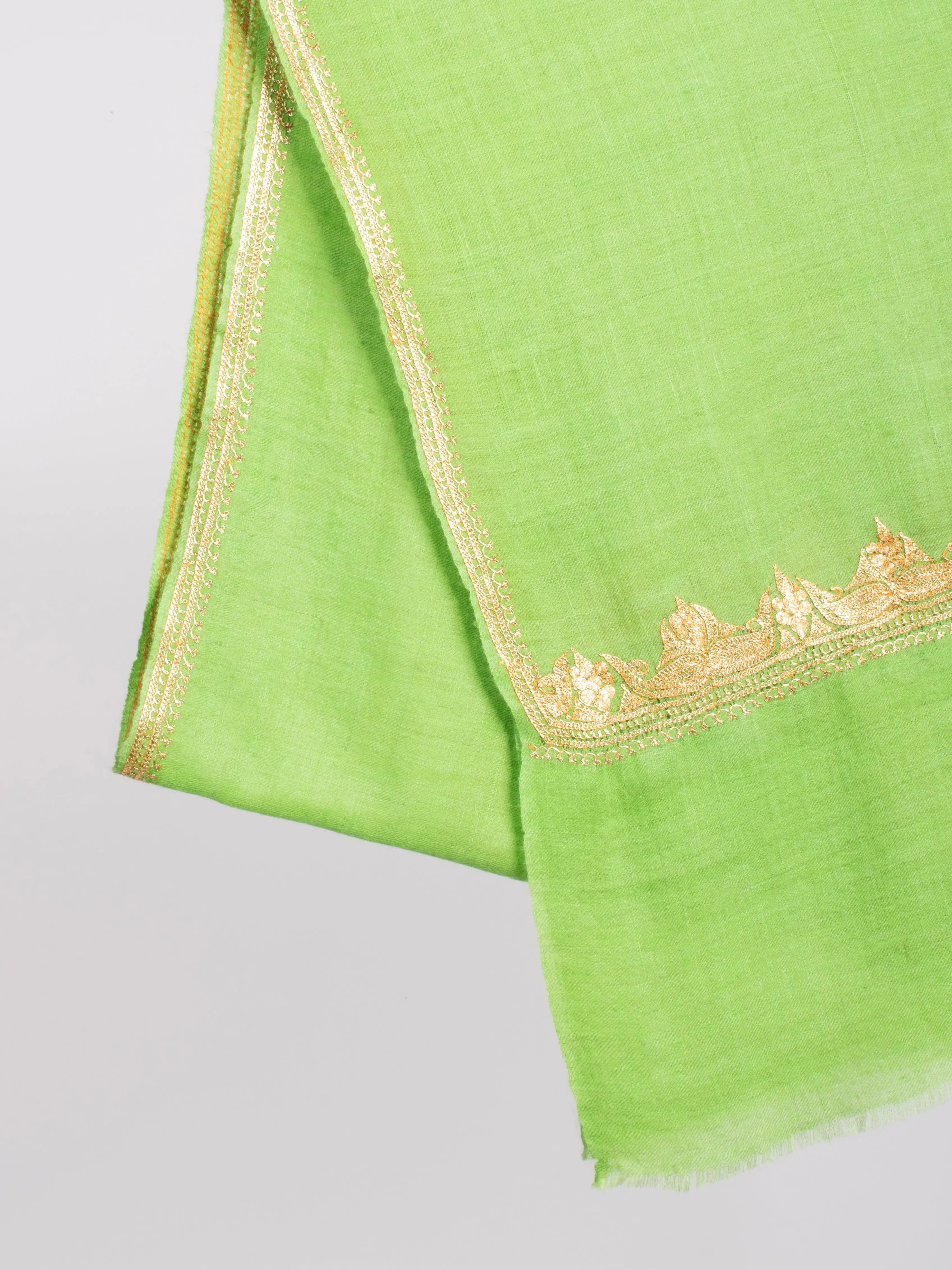 Gold Tilla Embroidered Cashmere Scarf Shahkaar
