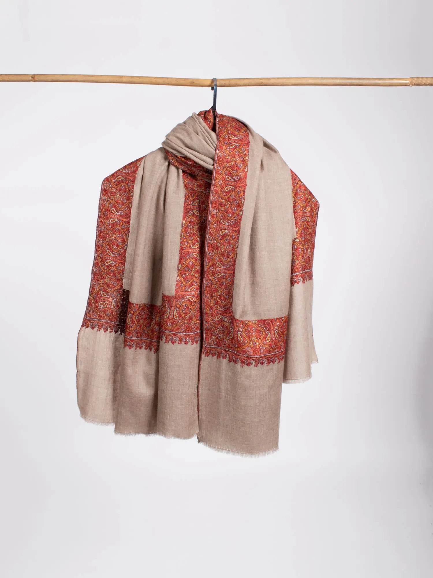 Grey Daur Dar Luxurious Pashmina Shawl Shahkaar