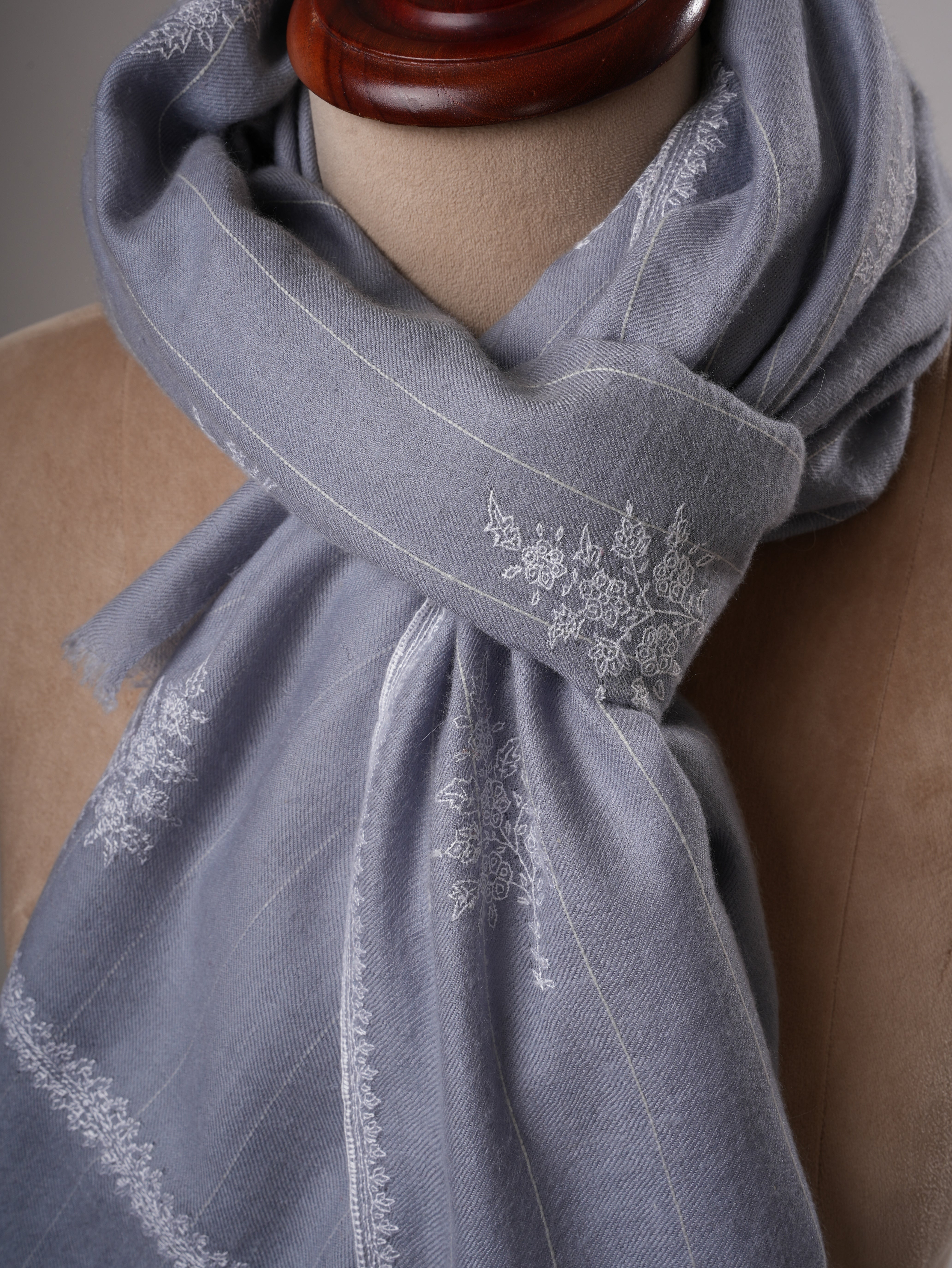 Hand Embroidered Shahkaar Baby Soft  Pashmina Shawl – Luxurious Kashmiri Wrap Shahkaar