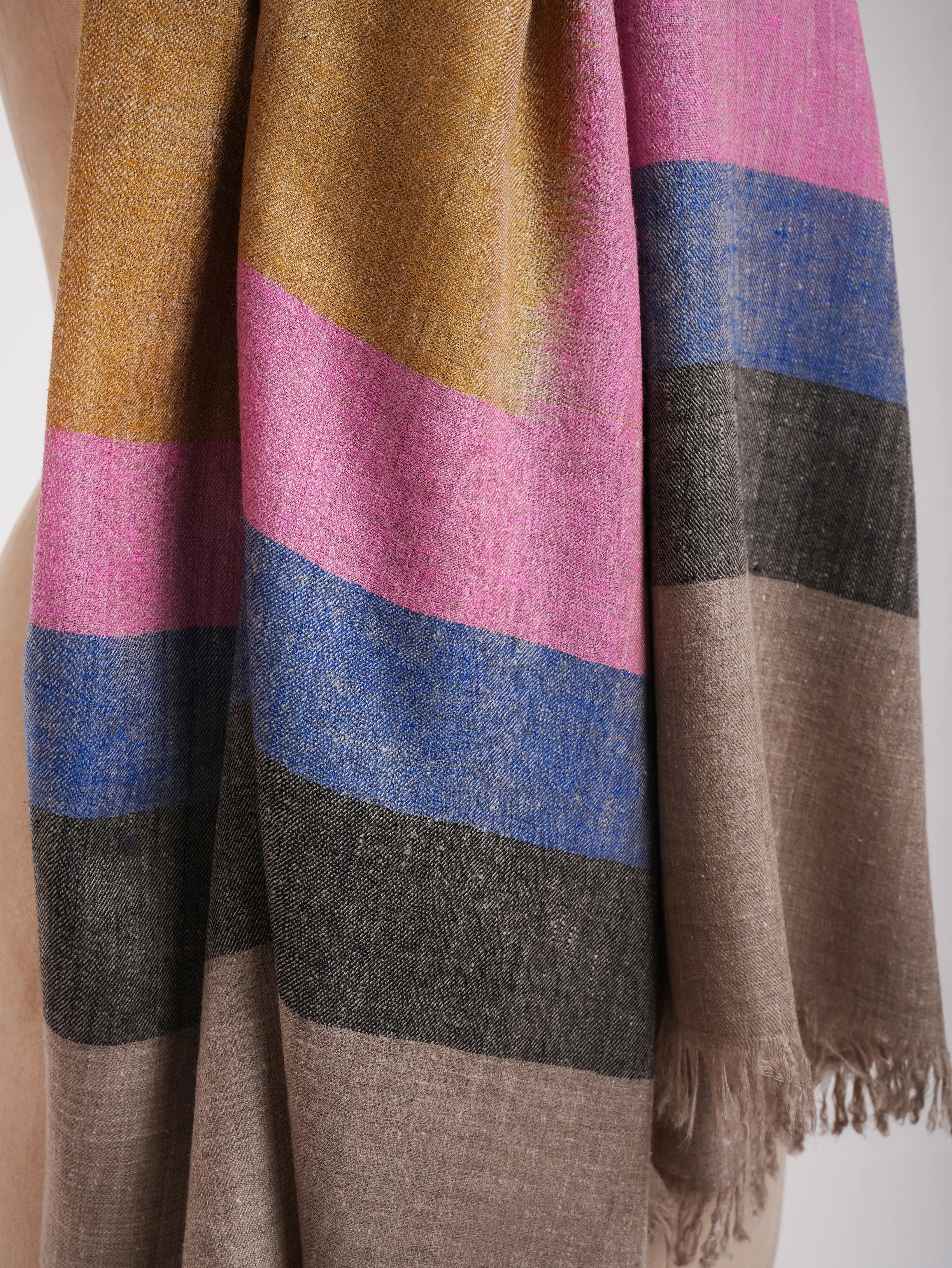 Handloomed Ikat Kashmiri Pashmina Shawl Shahkaar