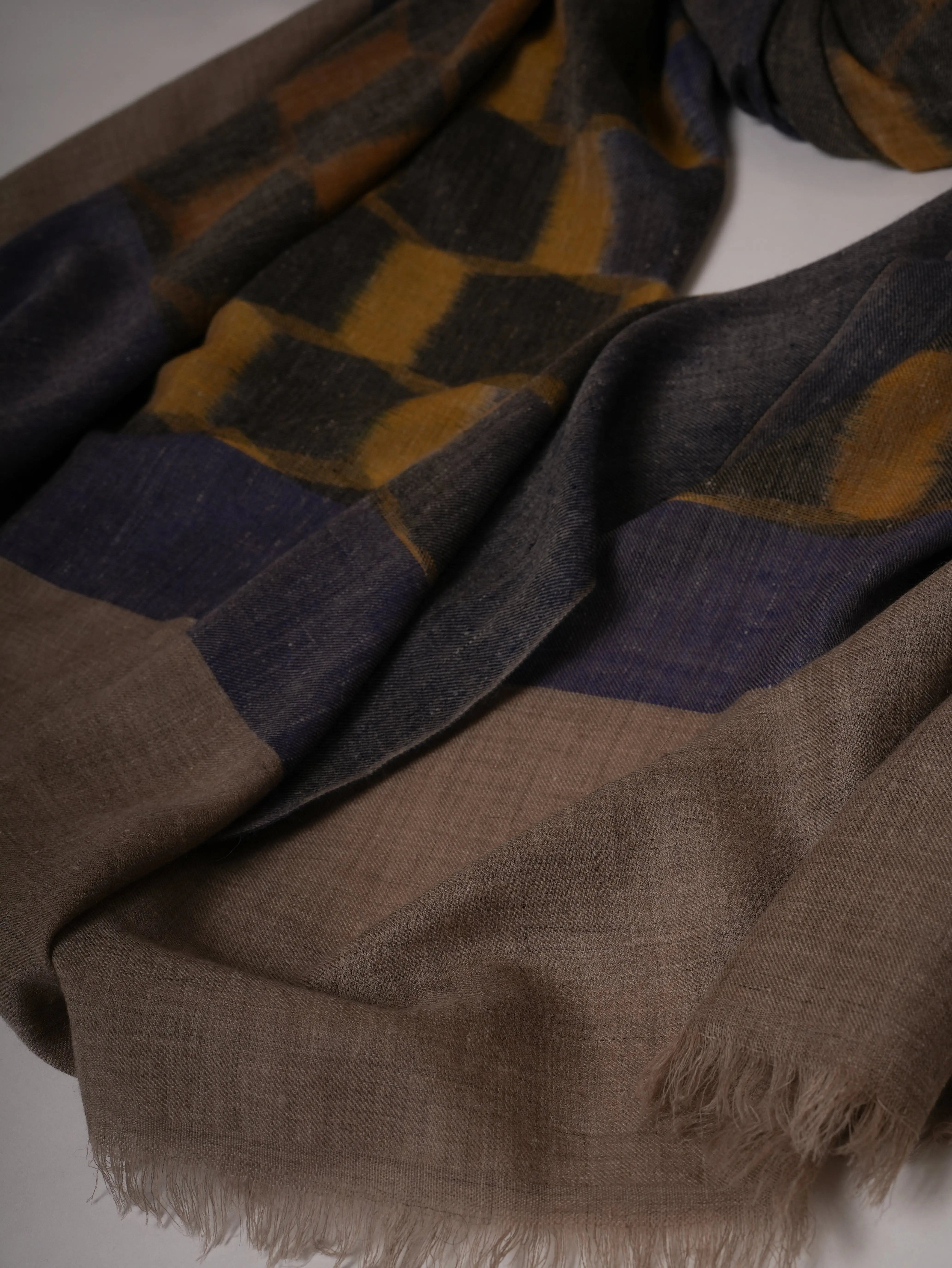 Handloomed Oversized Ikat Soft Pashmina Shawl Shahkaar